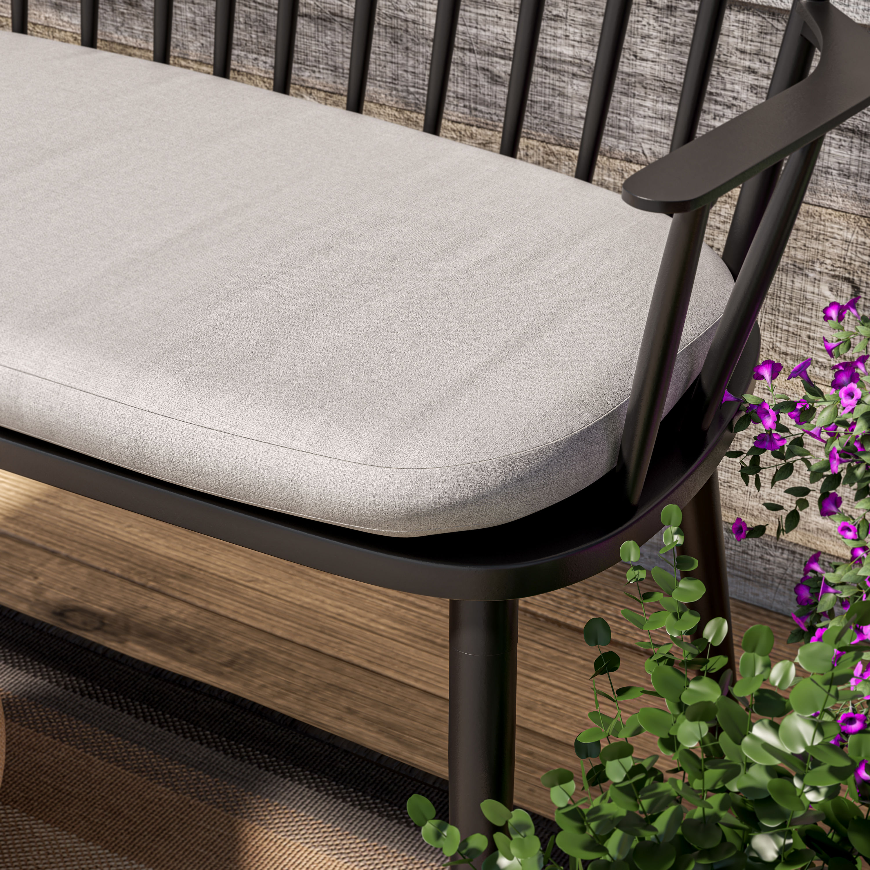 Style Selections 46.85-in W x 35.43-in H Natural Garden Bench