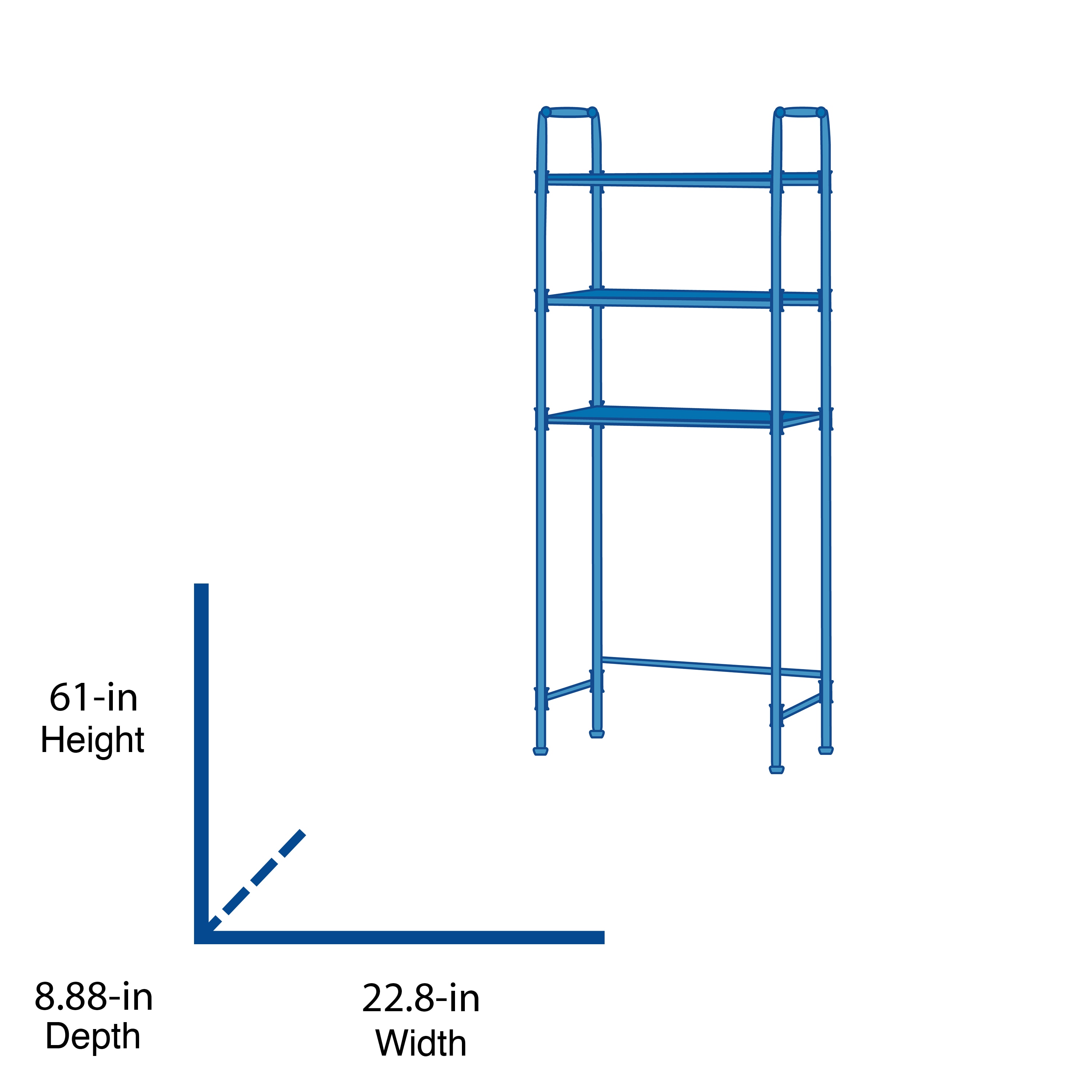 Style Selections 22.95-in x 64.25-in x 7.32-in White 3-Shelf Over