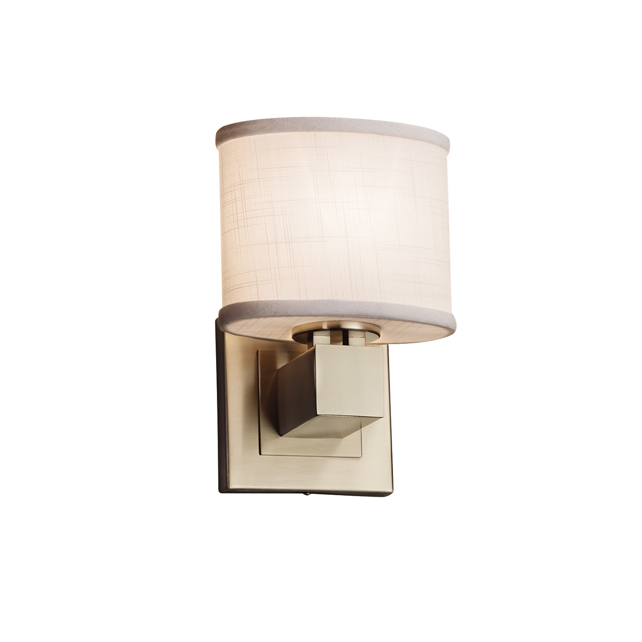 Justice Design Group FAB-8707-30-WH-NC-LD Textile 6.5-in W 1-Light Brushed Nickel Transitional LED Wall Sconce