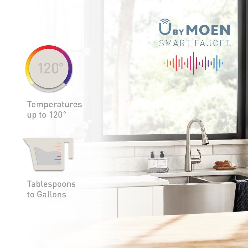 本物本物送料無料Moen 7594EVSRS Arbor U By Moen Smart Pulldown Kitchen Faucet With  Voice Con キッチン