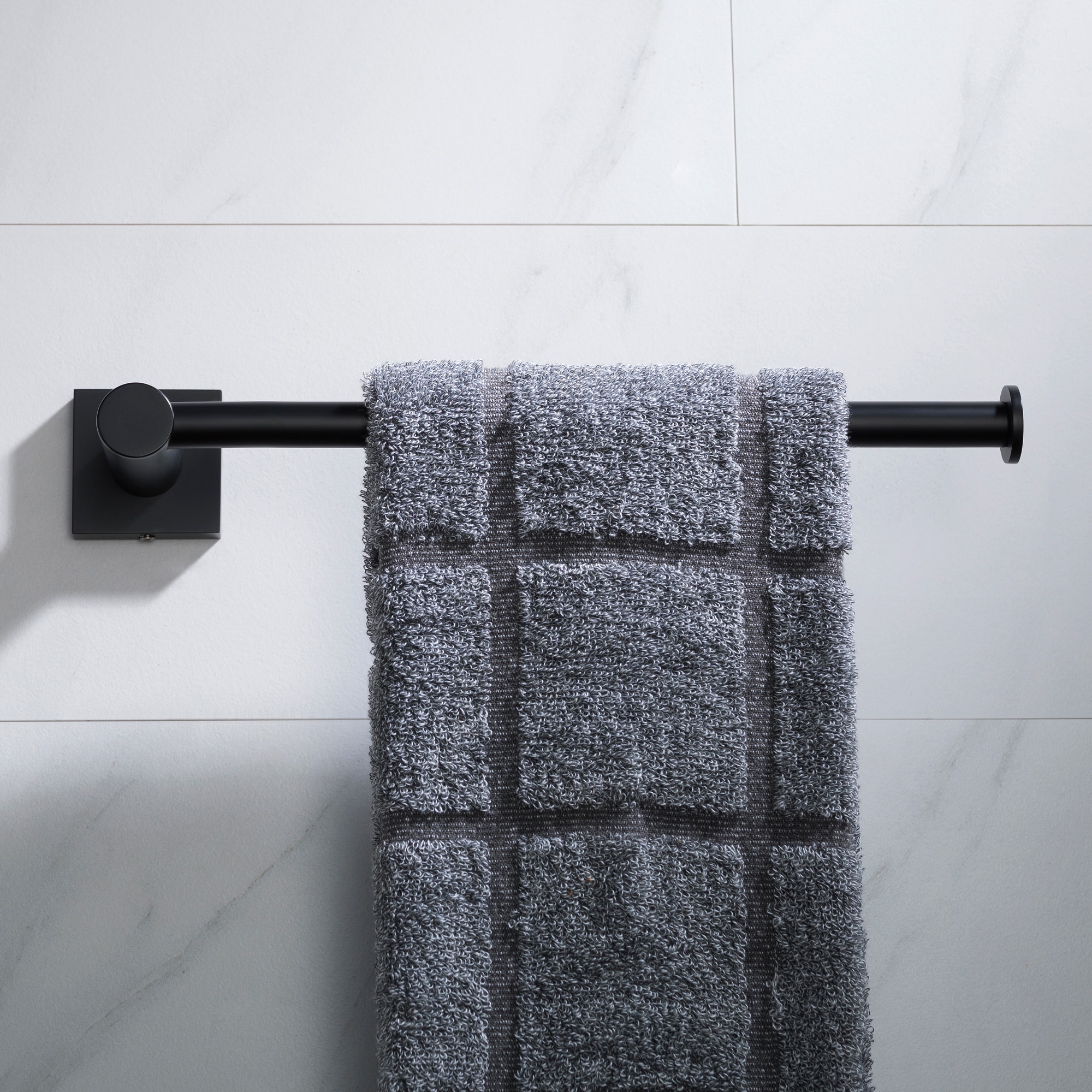 Matte Black Solid Brass Wall Mounted Towel Bar
