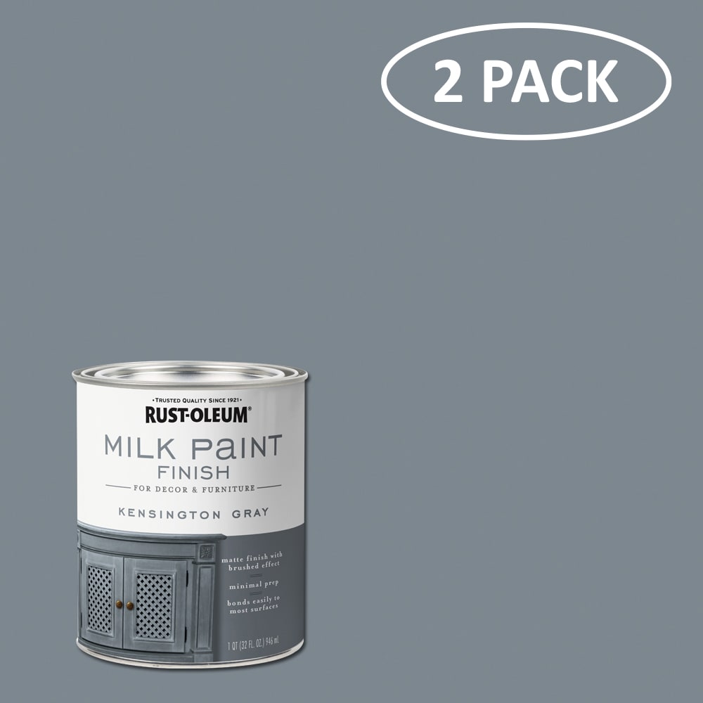 Rust-Oleum 331053SOS Specialty Acrylic Pre-tinted Low Odor Kensington Gray Milk Paint (1-quart) 2-Pack