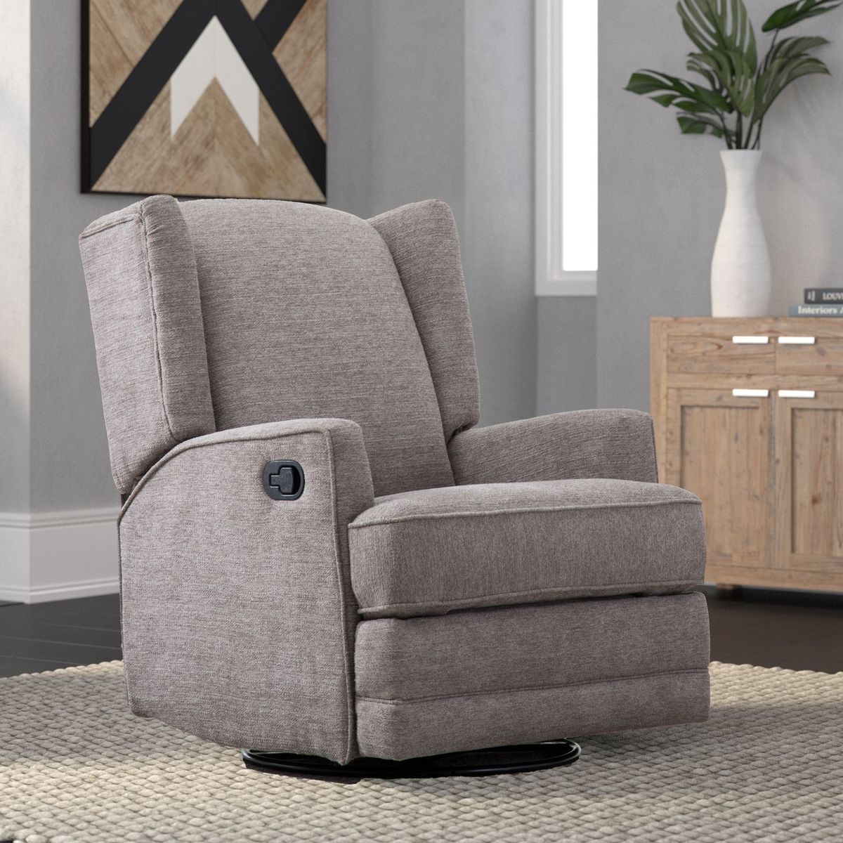 JASMODER B05063804 31-in Modern Smoke Polyester/Blend Sofa