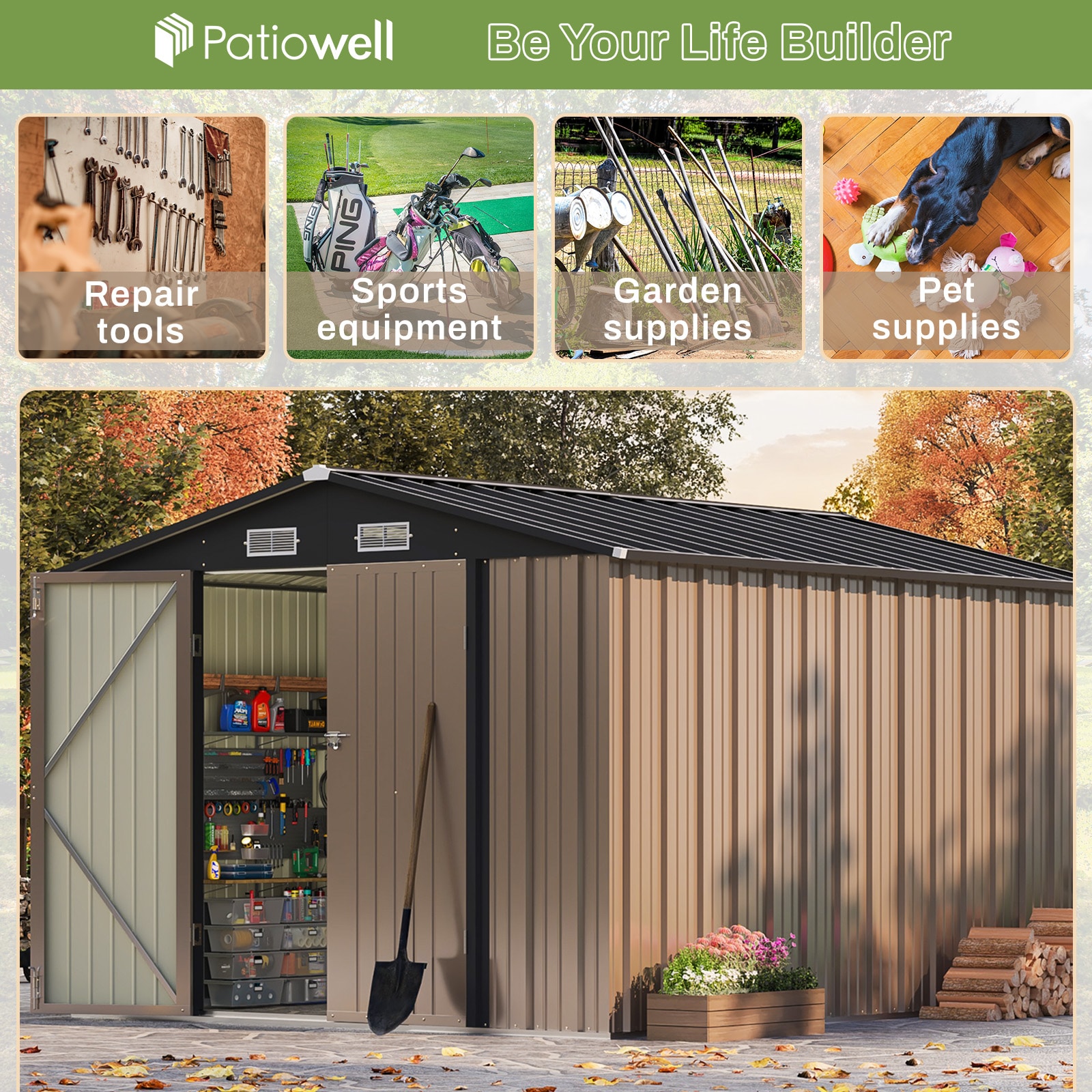 Patiowell WES-PS23-0355A-8 Metal-Storage-Buildings-Sheds - View #2