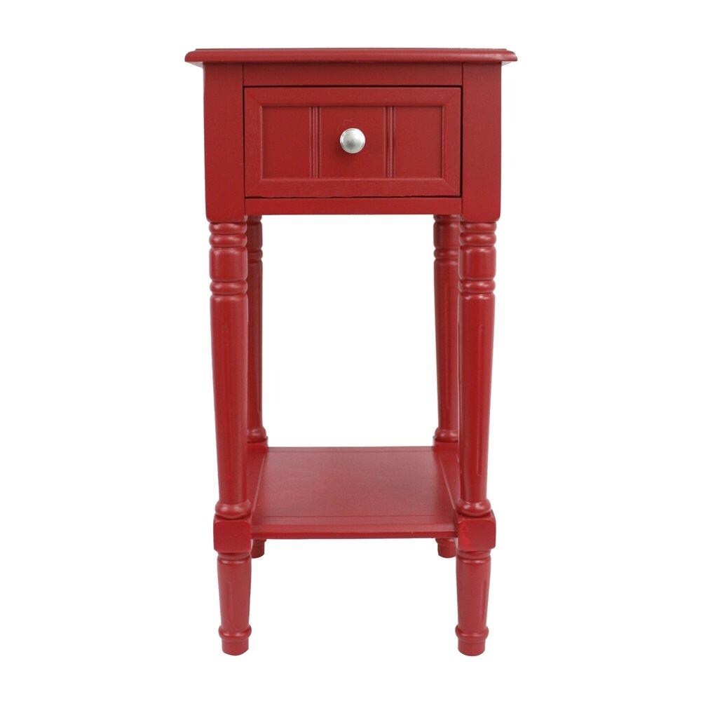 Decor Therapy FR1749 14-in W x 28-in H Red Composite Coastal End Table Assembly Required