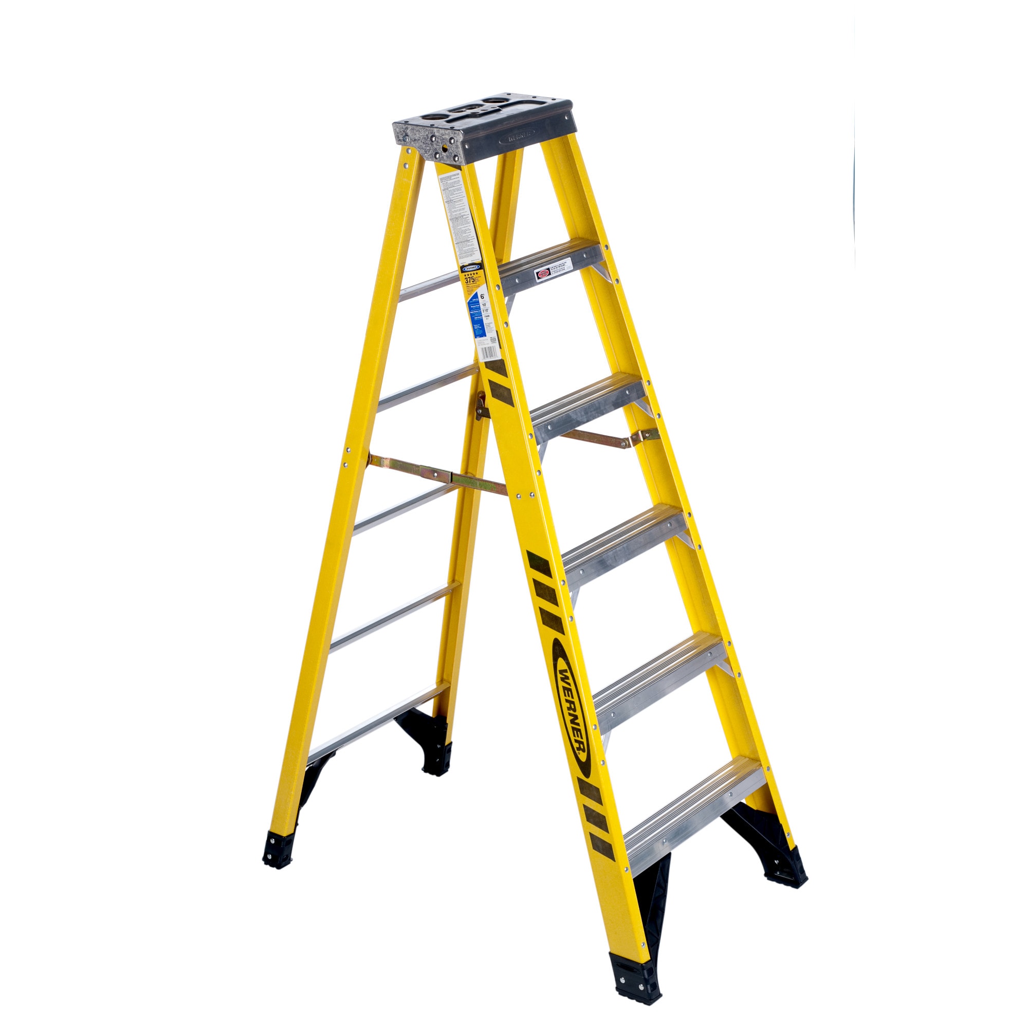 Werner 7300 6-ft Fiberglass Type 1aa- 375-lb Load Capacity Step Ladder ...