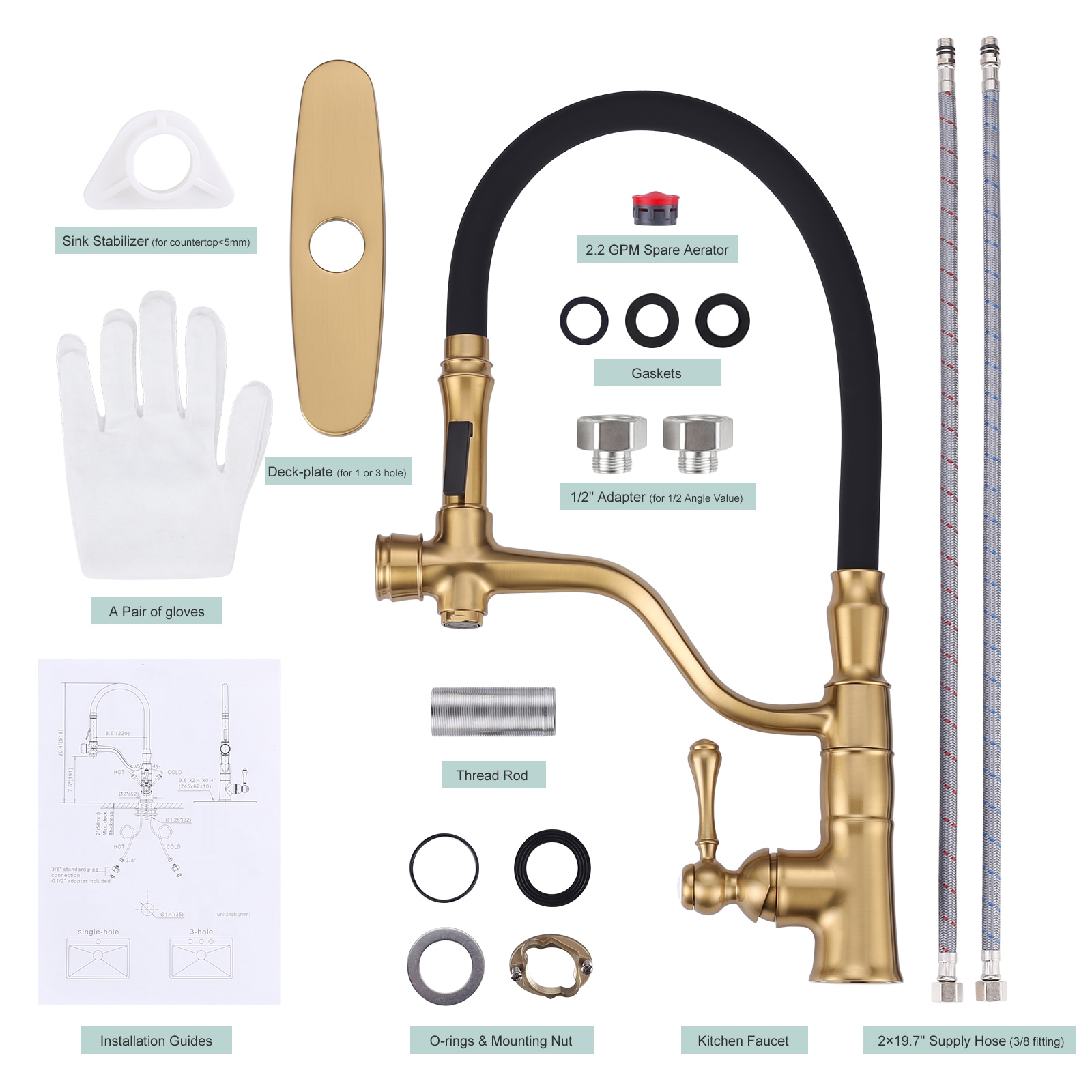 WOWOW 2312200G-LW Kitchen-Faucets - View #7