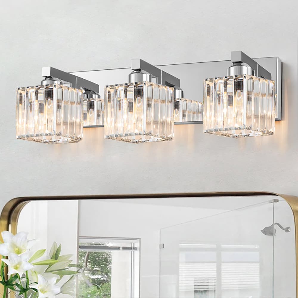 EDISLIVE Y81010000037028 19.7-in 3 -Light Chrome Modern/contemporary Vanity light