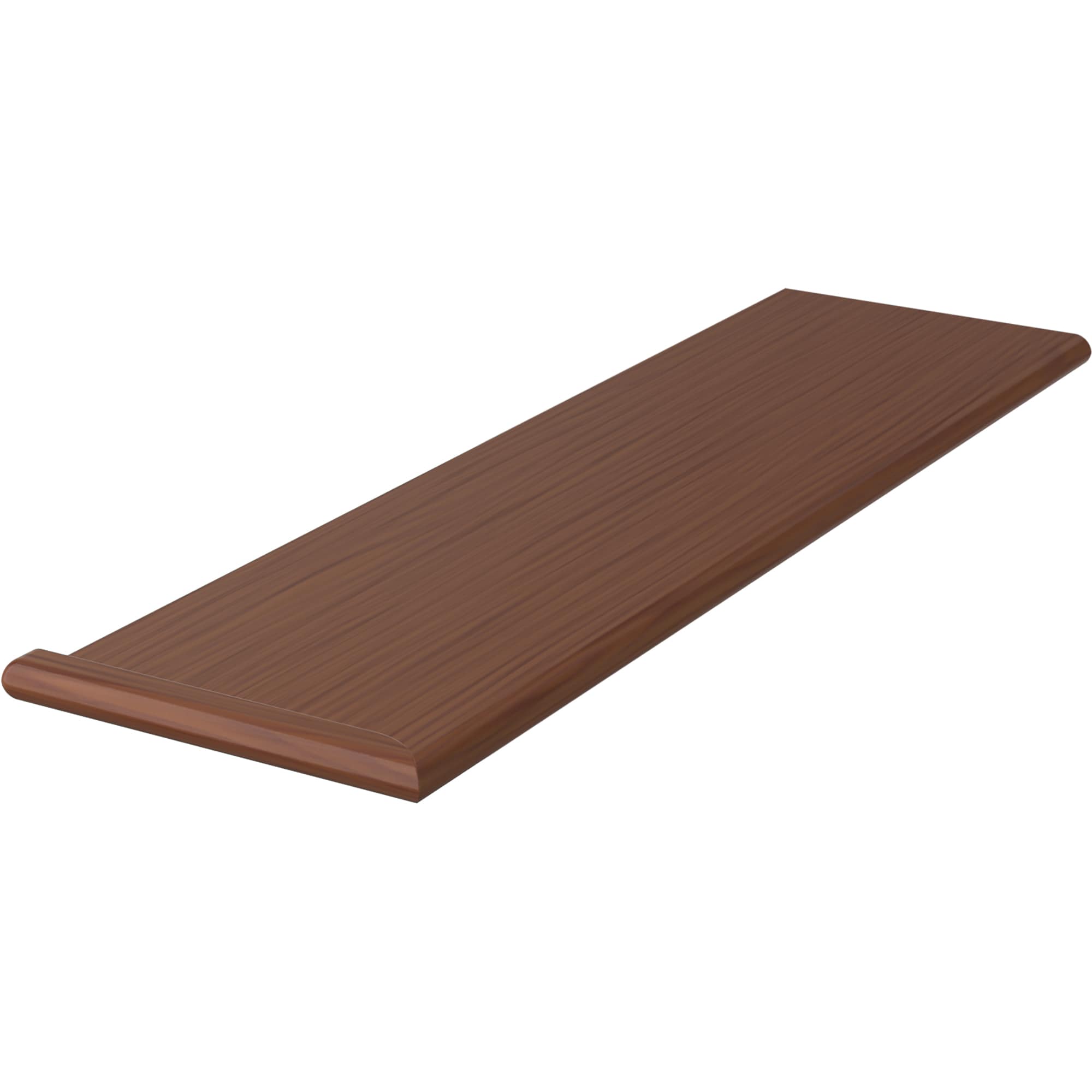 L.J. Smith Stair Systems 807010X361RV-C 36-in x 10.5-in x 1-in Brown Cherry Reversible return Bullnose Stair Tread