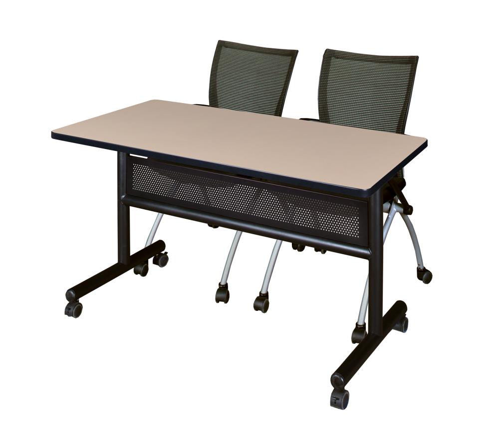 Regency MKFTM4824BE09BK Training Off-white 4-Person Training Table (42-in W x 29-in H)