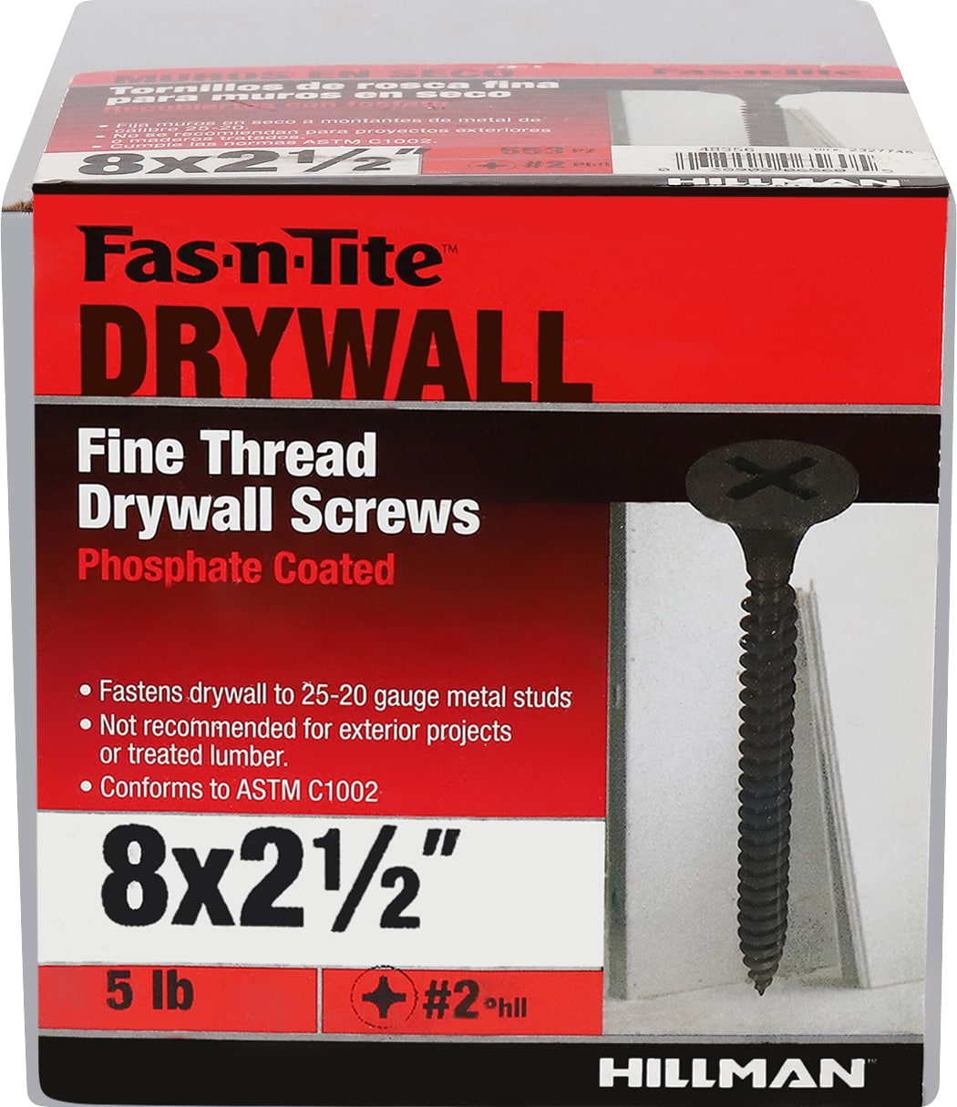 Fas-n-Tite 48356 #8 x 2-1/2-in Bugle Fine Thread Drywall Screws 5-lb ( 460 -Pack )