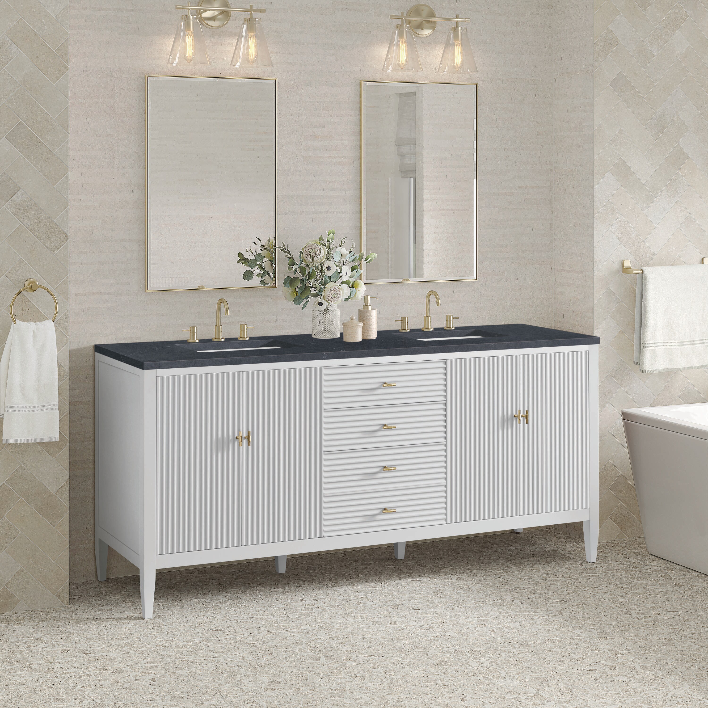 James Martin Vanities 485-V72-BW-3CSP Bath-Vanity-Combo - View #3