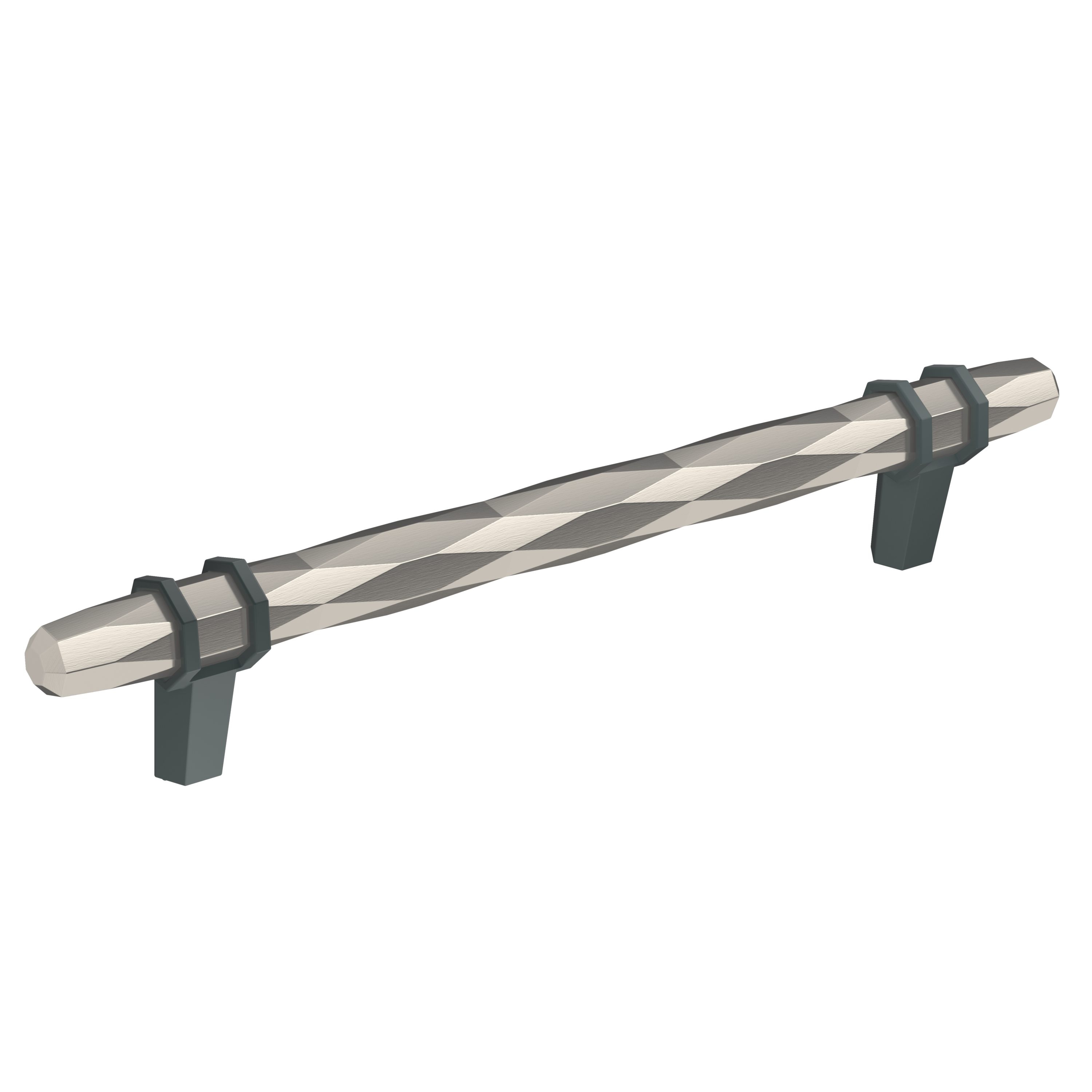Amerock BP36650PNBBR London 6-5/16-in , 160mm Center to Center Polished Nickel and Black Bronze Cylindrical Bar