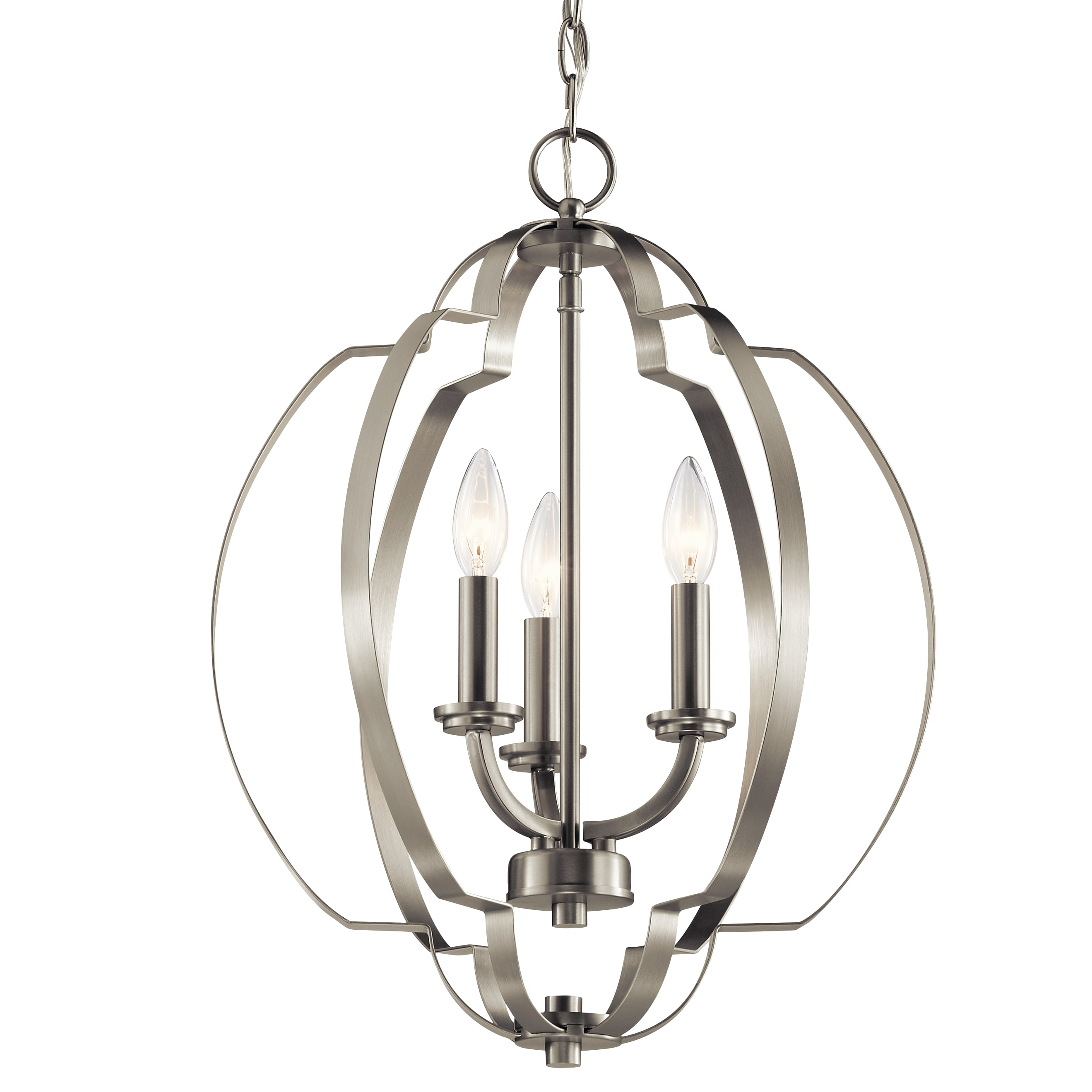Voleta 16.5" Brushed Nickel 3-Light Traditional Pendant