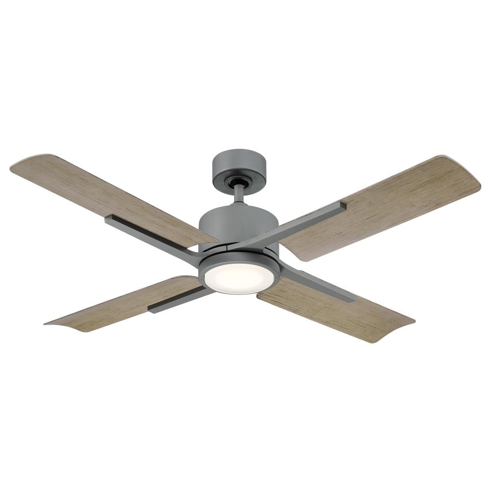 Modern Forms Cervantes 56-in Graphite with Graphite Weathered Gray Blades Integrated LED Indoor/Outdoor Smart Ceiling Fan with Light and Remote (4-Blade) FR-W1806-56L-GH/WG Sansujyuku sansujyuku.com