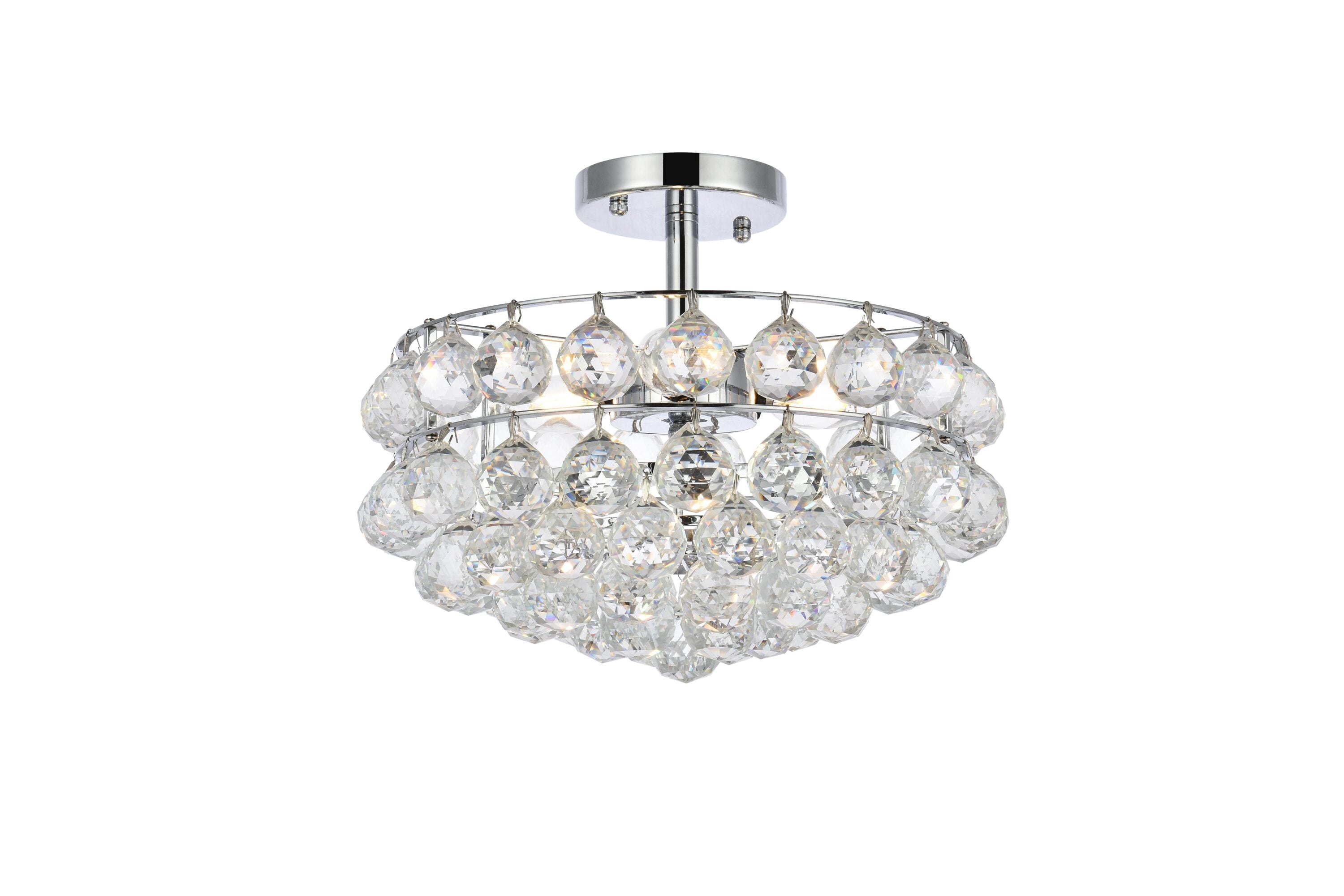Savannah 14" Chrome Flush Mount with Crystal Accents