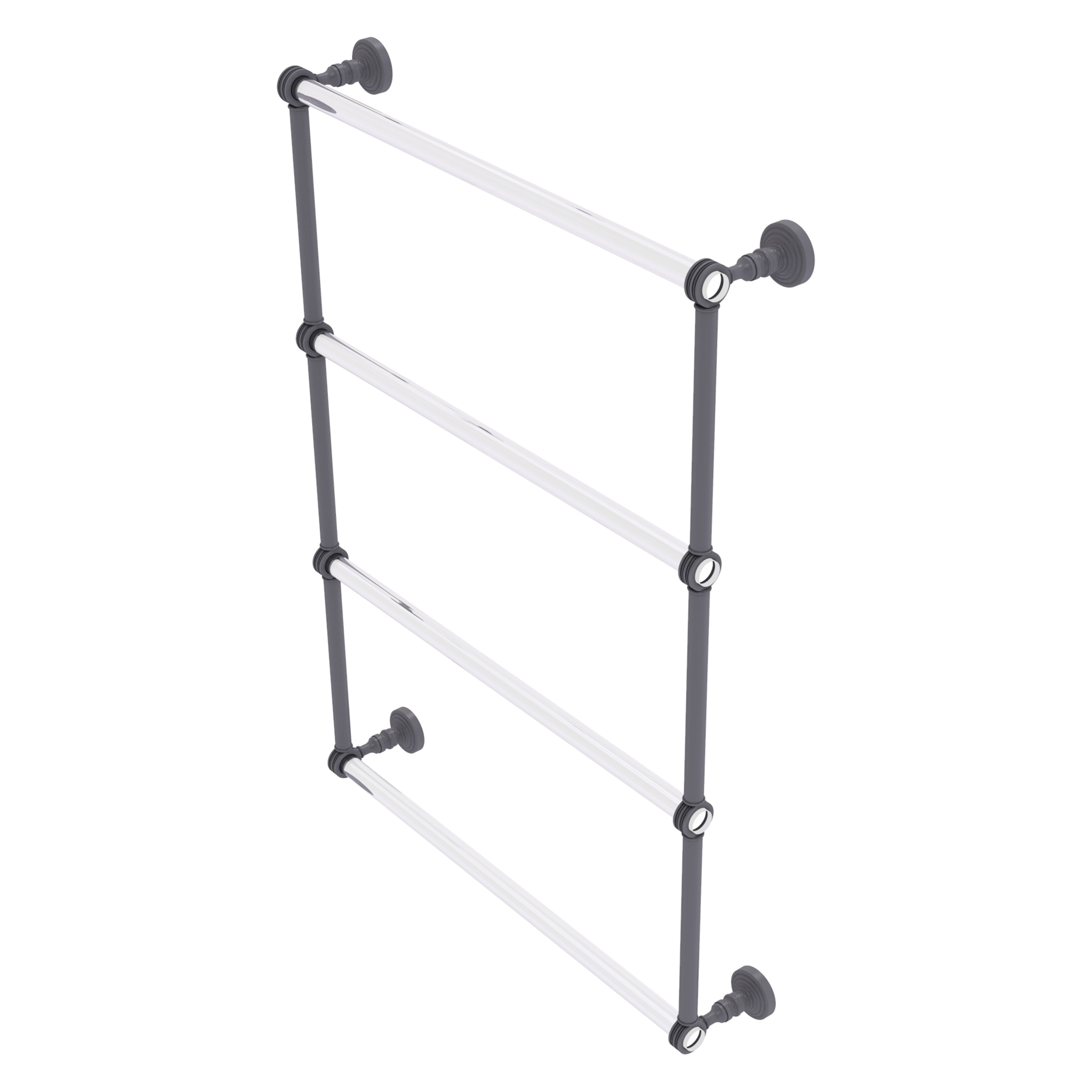 Allied Brass PG-28D-24-GYM Pacific Grove 24-in double Matte Gray Wall mount 4-tier Towel Bar