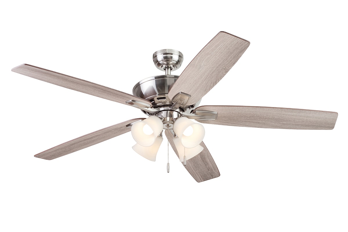 Harbor Breeze Macon Bay 62-in Brushed Nickel Indoor Ceiling Fan with Light  (5-Blade)