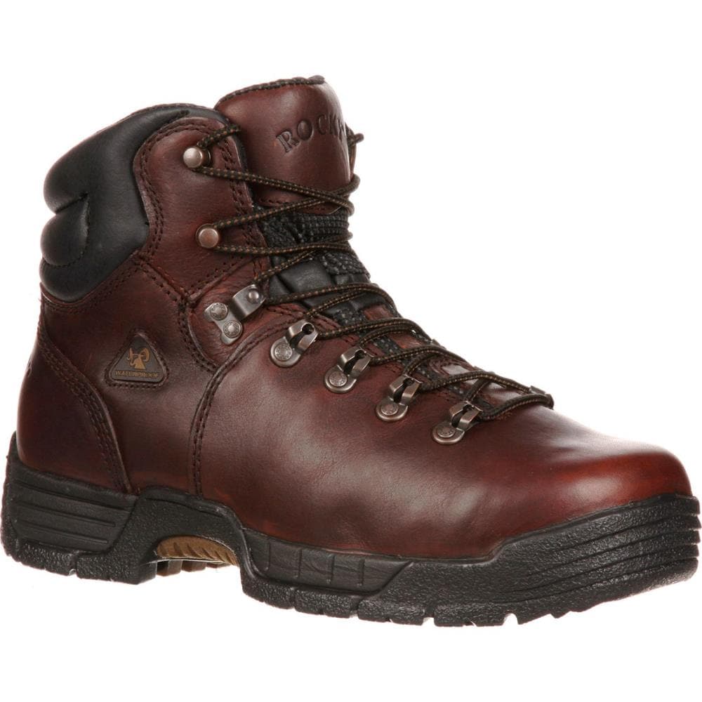 Mens Brown Waterproof Work Boots Size: 10 Medium Rubber | - Rocky FQ0007114ME 100