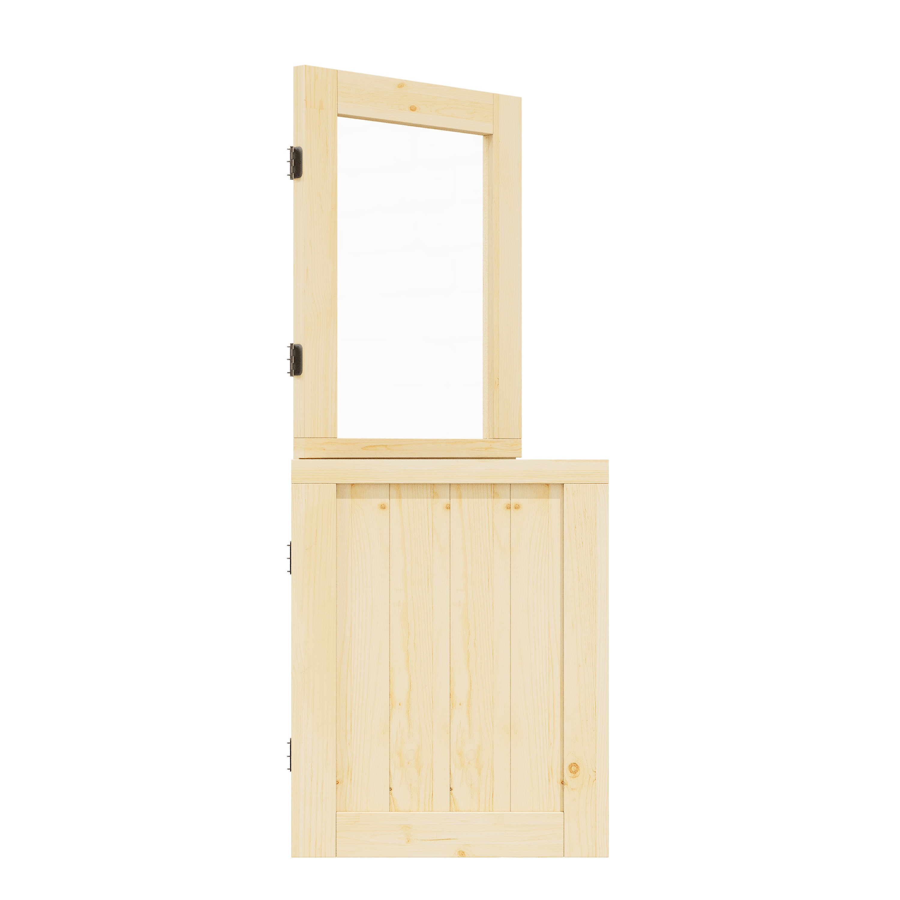 JUJUBON EX-DUDD1L-BLXB-32 Front door 32-in x 80-in x Wood Half lite Universal reversible pine Unfinished Slab Dutch Front Door Solid core