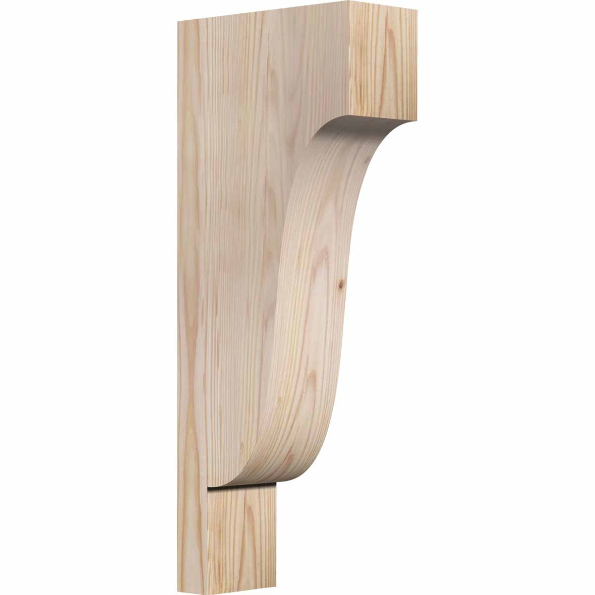 Ekena Millwork COR04X08X20NEW00SDF 3.5-in x 8-in x 20-in Newport Unfinished Douglas fir Wood Paintable/Stainable Corbel