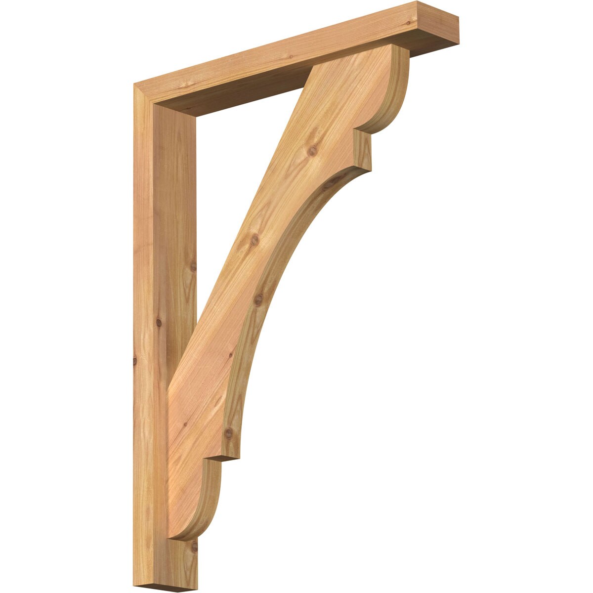 Ekena Millwork 1463518 Olympic block smooth bracket with offset brace Western Red Cedar Wood Standard Bracket