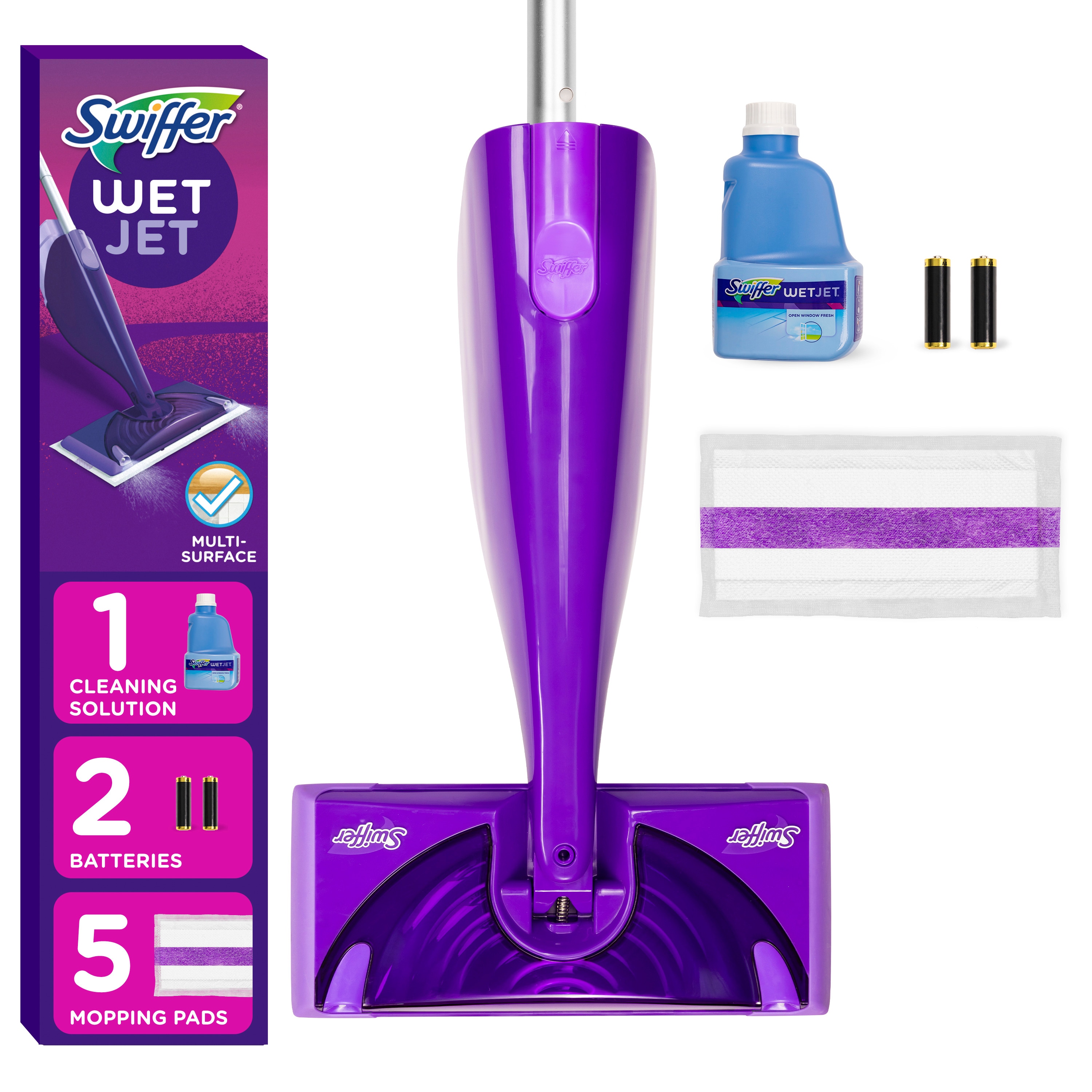 Swiffer 3700092810 WetJet Starter Kit Double Nozzle 16.9-fl oz Spray Mop