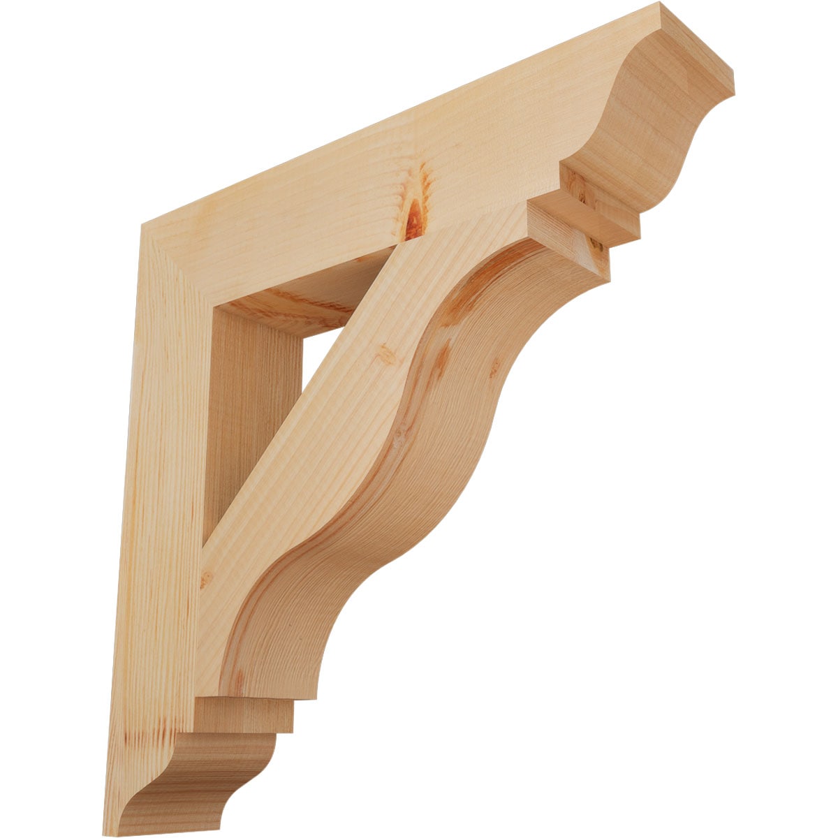 Ekena Millwork BKT04X20X20FST01SDF Funston traditional smooth 3-1/2-in x 20-in x 20-in Douglas fir Brown Wood Standard bracket