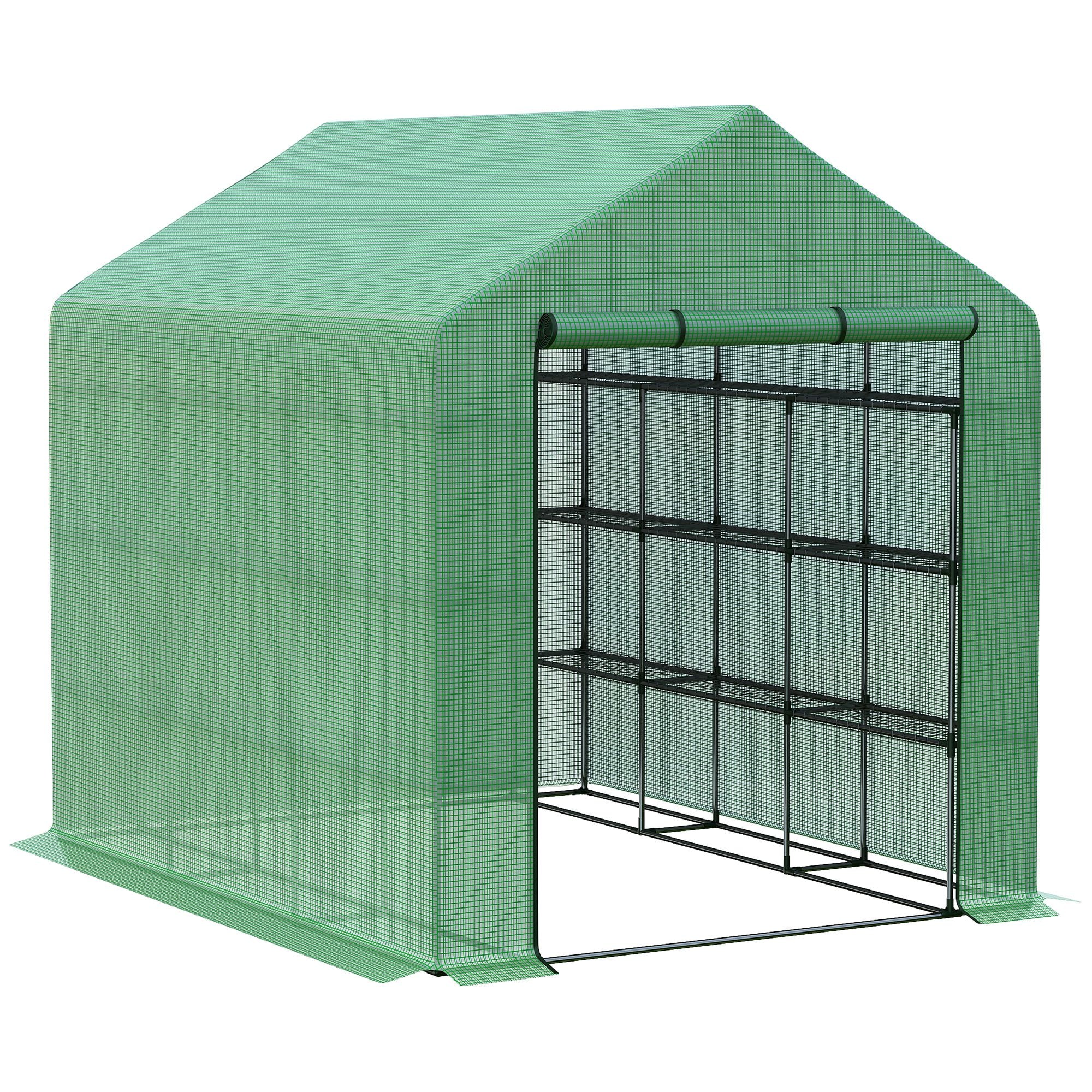 Iseryn OS5593133 8-ft L x 9-ft W x 6-ft H Green Greenhouse