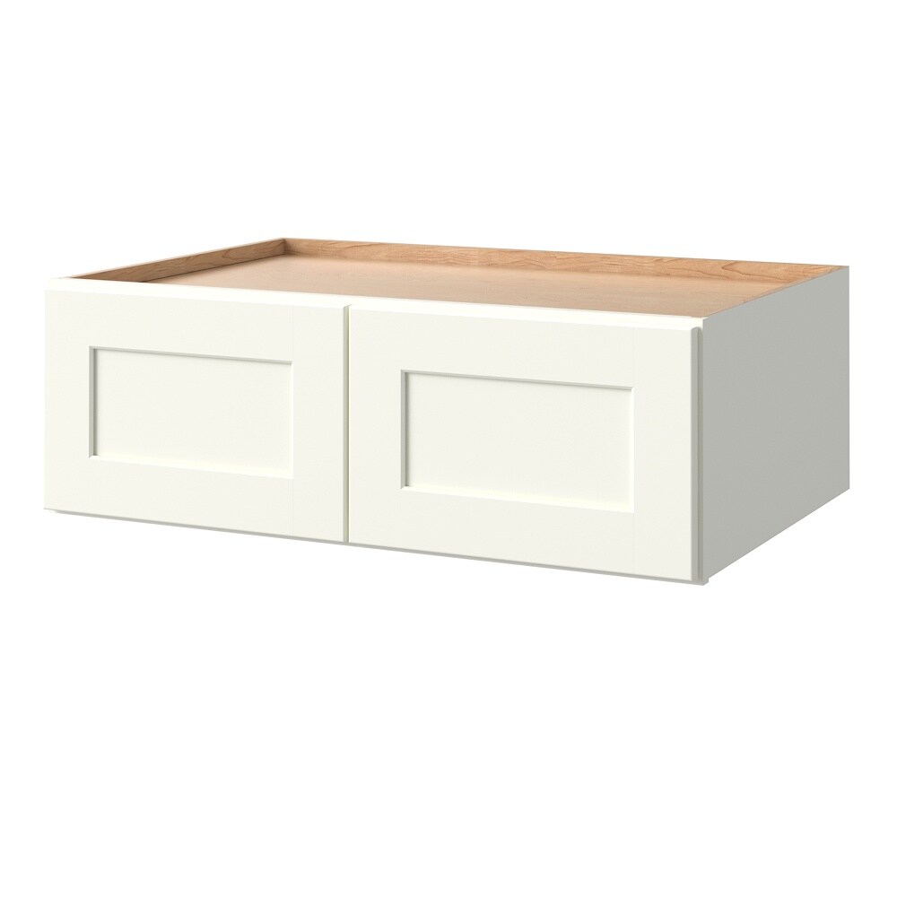 allen + roth 880AV Aveley 36-in W x 12.125-in H x 24-in D Linen Wall Fully assembled Cabinet (Flat Panel Shaker)