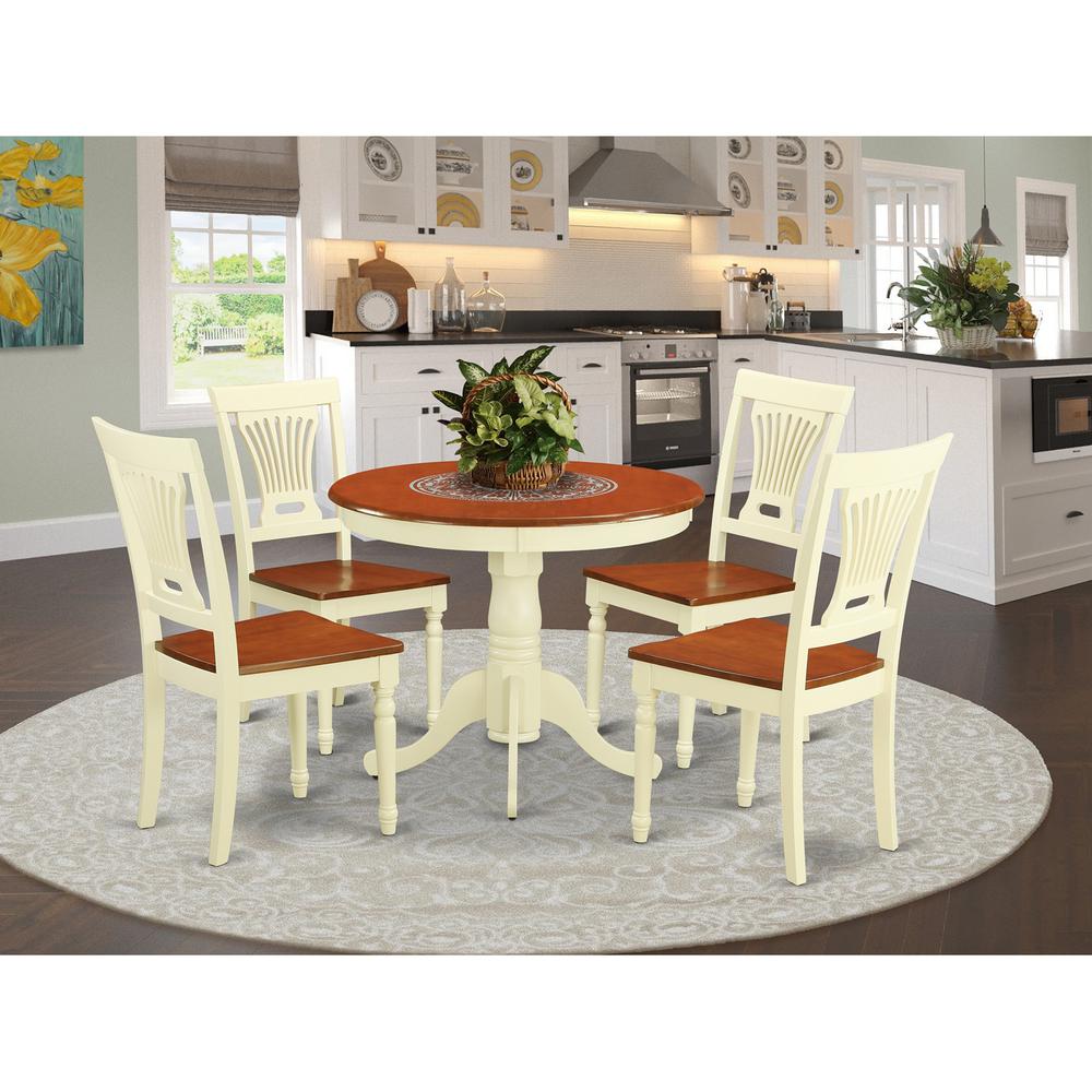 East West Furniture ANPL5-WHI-W Dining-Sets - View #4