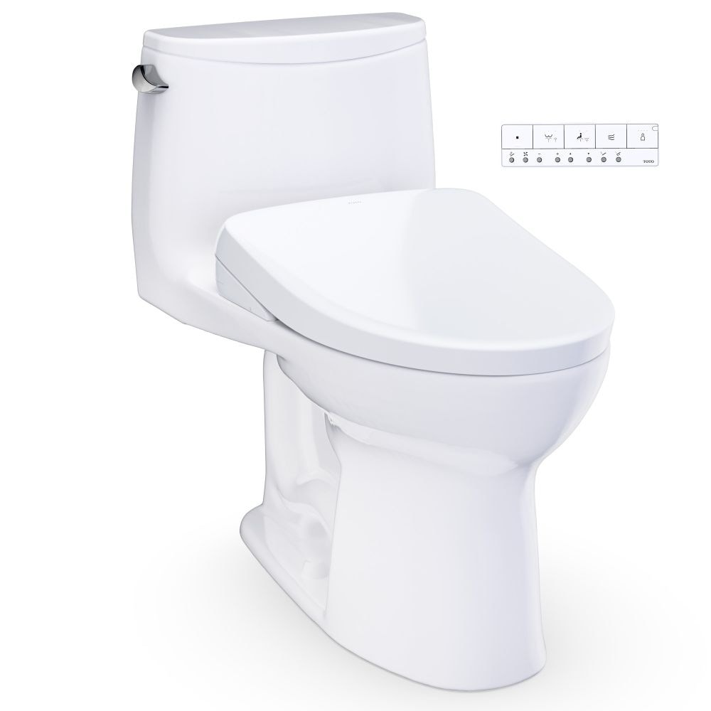 TOTO Ultramax Cotton White Elongated Chair height 12-in Rough-In