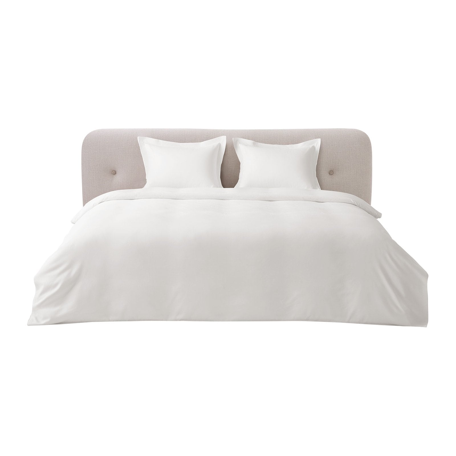Mecale 3-Piece Queen Duvet Cover Set 90 x 90-in 100 Percent Cotton 200TC with 2 Pillow Shams White