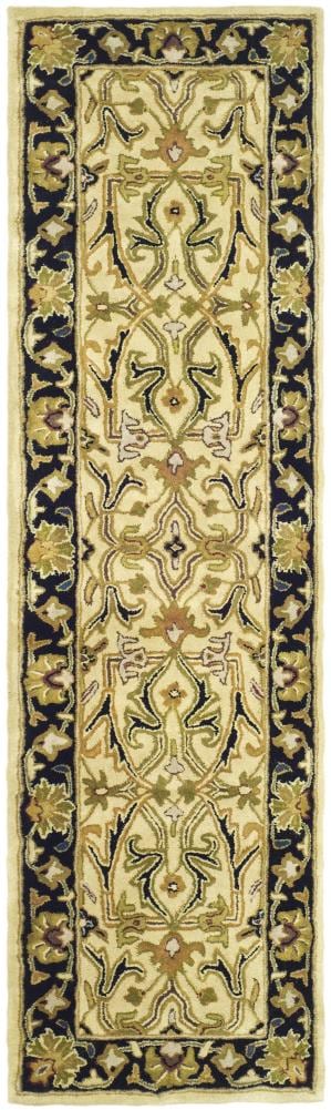 Safavieh HG644C-212 Heritage Tabriz 2 x 12 (ft) Tufted Wool Ivory/Black Rectangular Indoor Floral/Botanical Oriental Runner rug