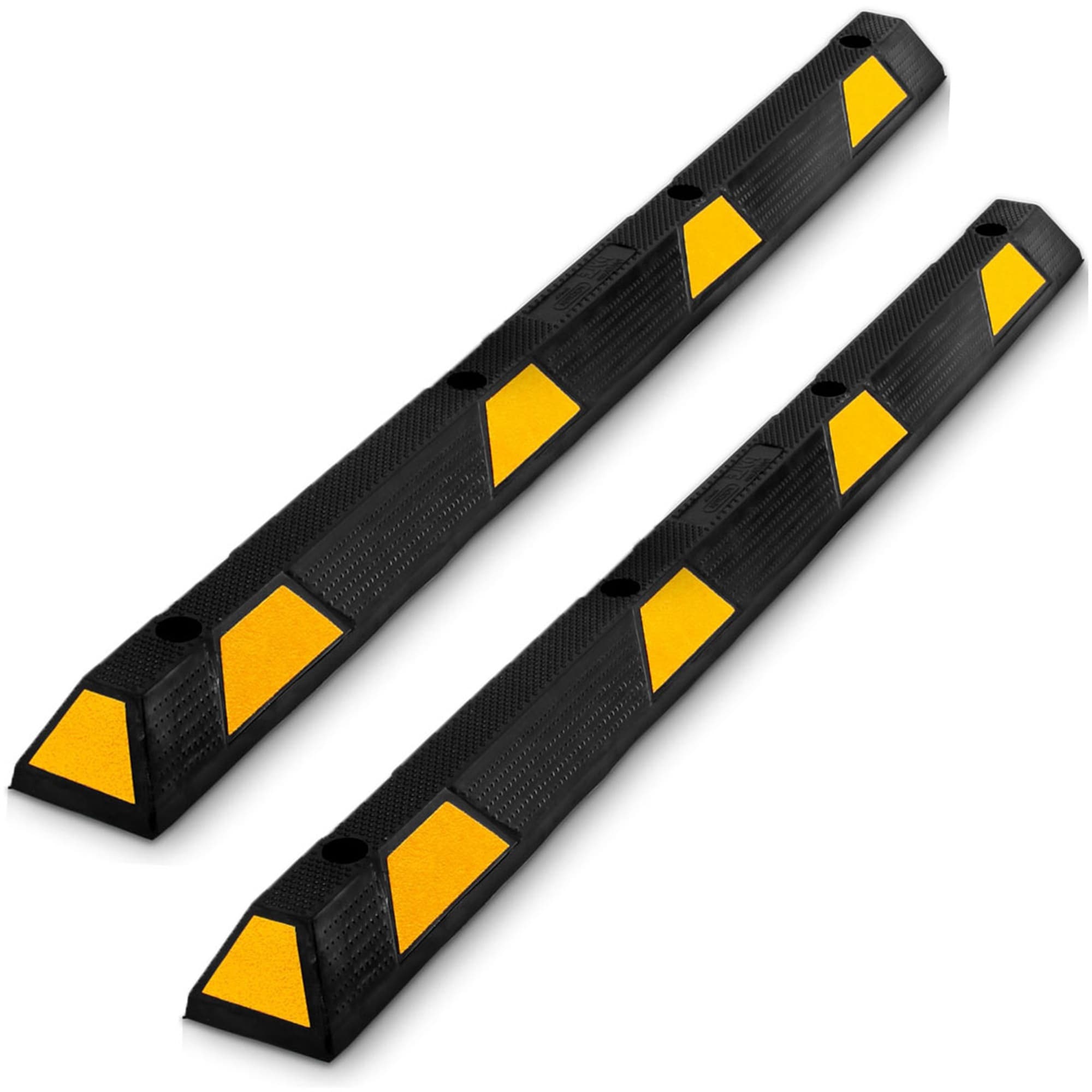 Pyle 210388 PCRSTP14 72 Inch Car/Truck Vehicle Driveway Parking Wheel Stop Block (2 Pack)