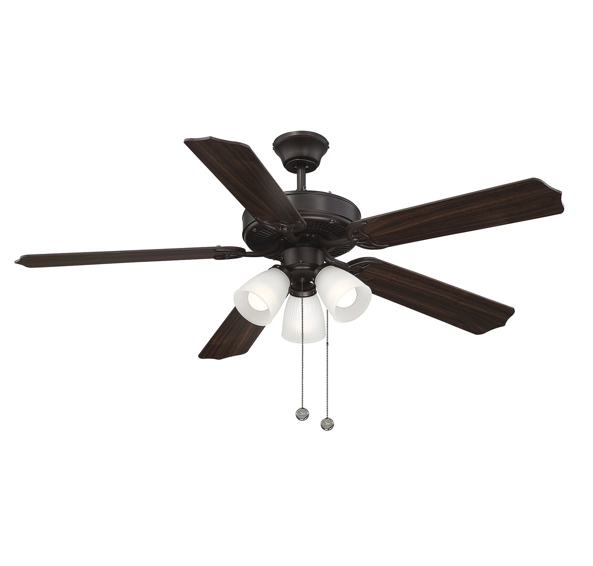 Levi 52" Oil Rubbed Bronze Ceiling Fan with Frosted Glass Lights