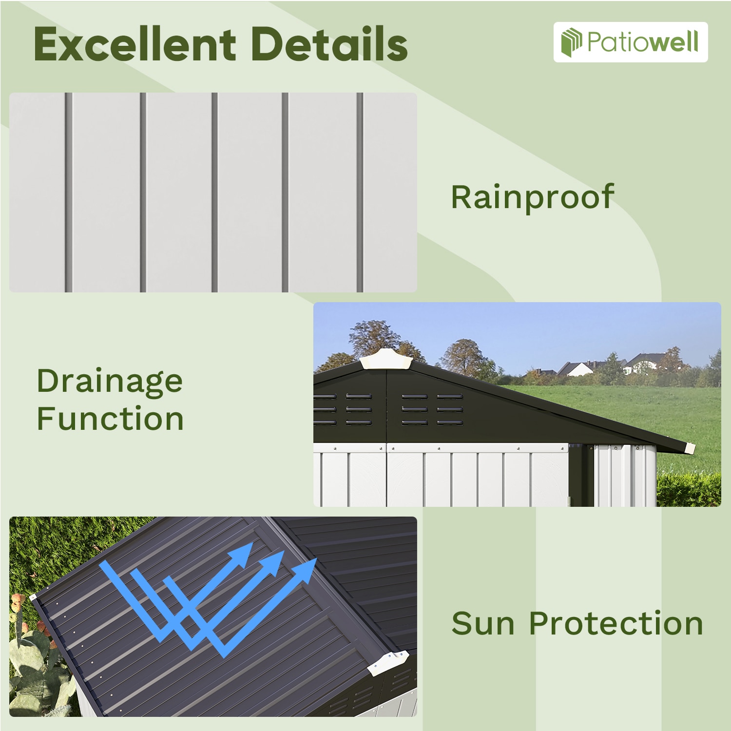 Patiowell WES-PS1146S0BNWT Metal-Storage-Buildings-Sheds - View #4
