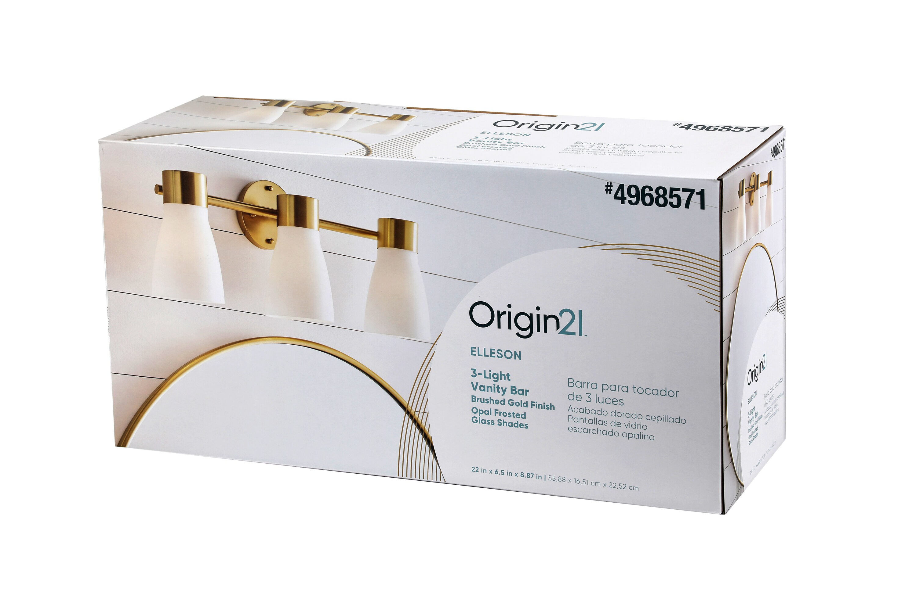 Origin 21 Elleson 22in 3Light Brushed Gold Led Modern/Contemporary