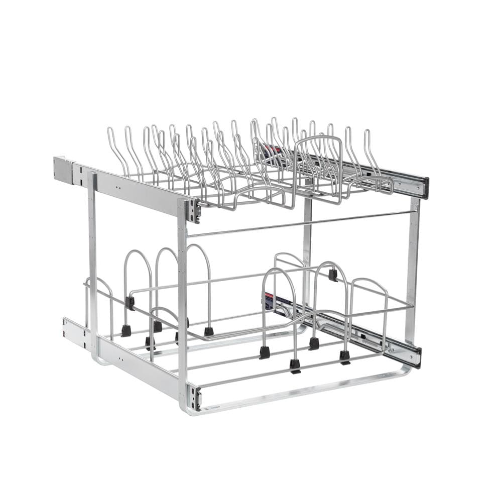 Simply Put 20.5-in W x 14.6875-in H 2-Tier Cabinet-mount Metal Soft Close  Pull-out Sliding Basket Kit in the Cabinet Organizers department at