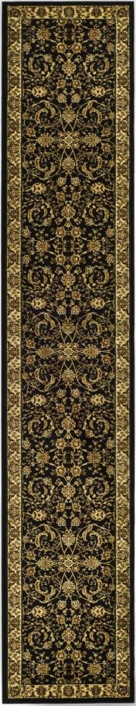 Safavieh LNH219A-220 Lyndhurst Lavar 2 x 20 (ft) Loomed Polypropylene Black/Ivory Rectangular Indoor Floral/Botanical Oriental Runner rug