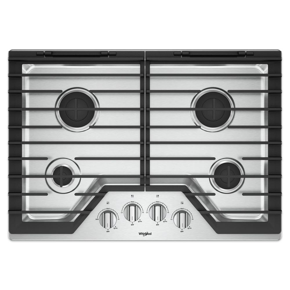 Whirlpool 36-in Burners Stainless Steel Gas Cooktop In The Gas Cooktops  Department At