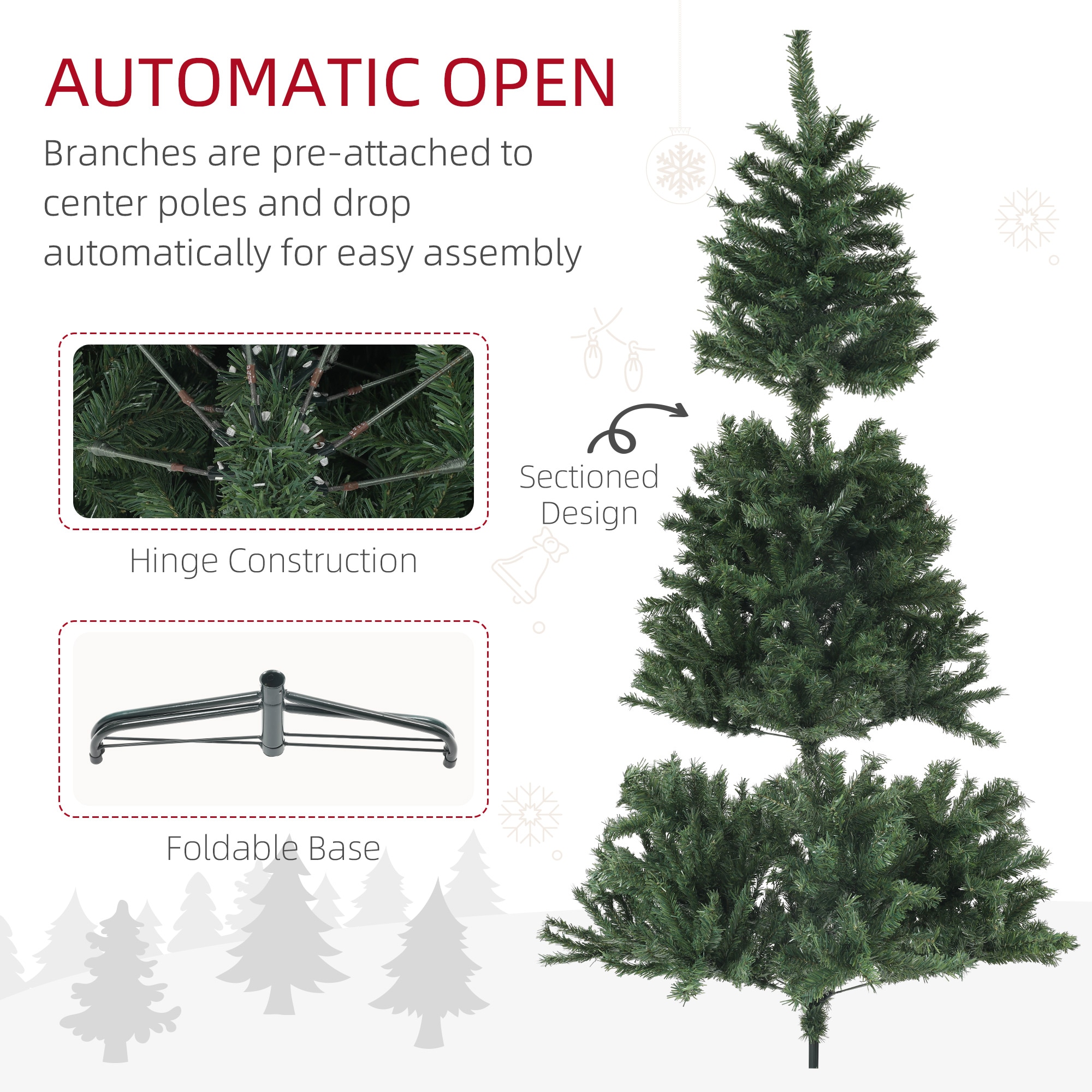 Forclover HYFE-22876US Artificial-Christmas-Trees - View #2