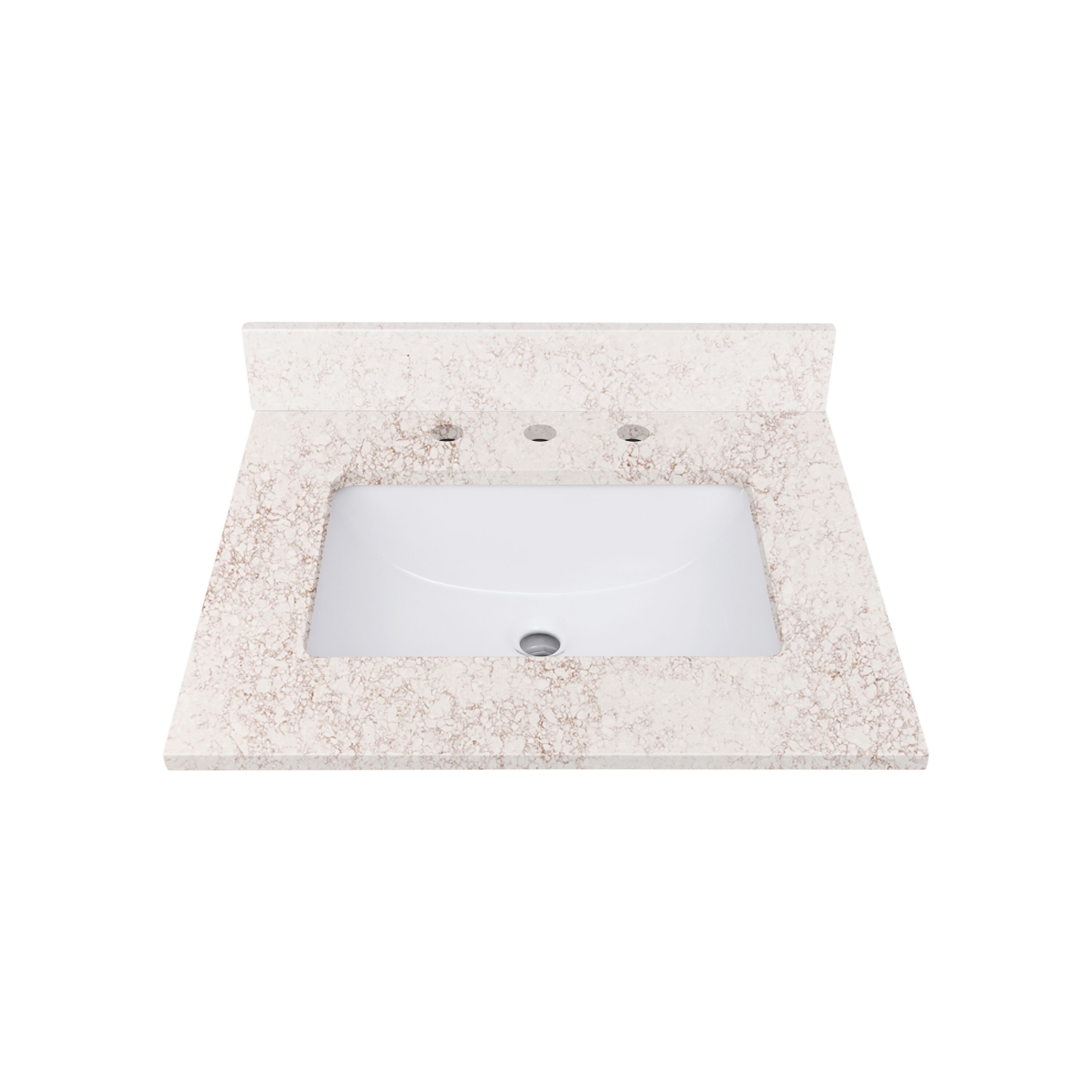Avanity QUT25AL-RS 25-in x 22-in Alluring Quartz Quartz Undermount Single sink 3-Hole Bathroom Vanity Top