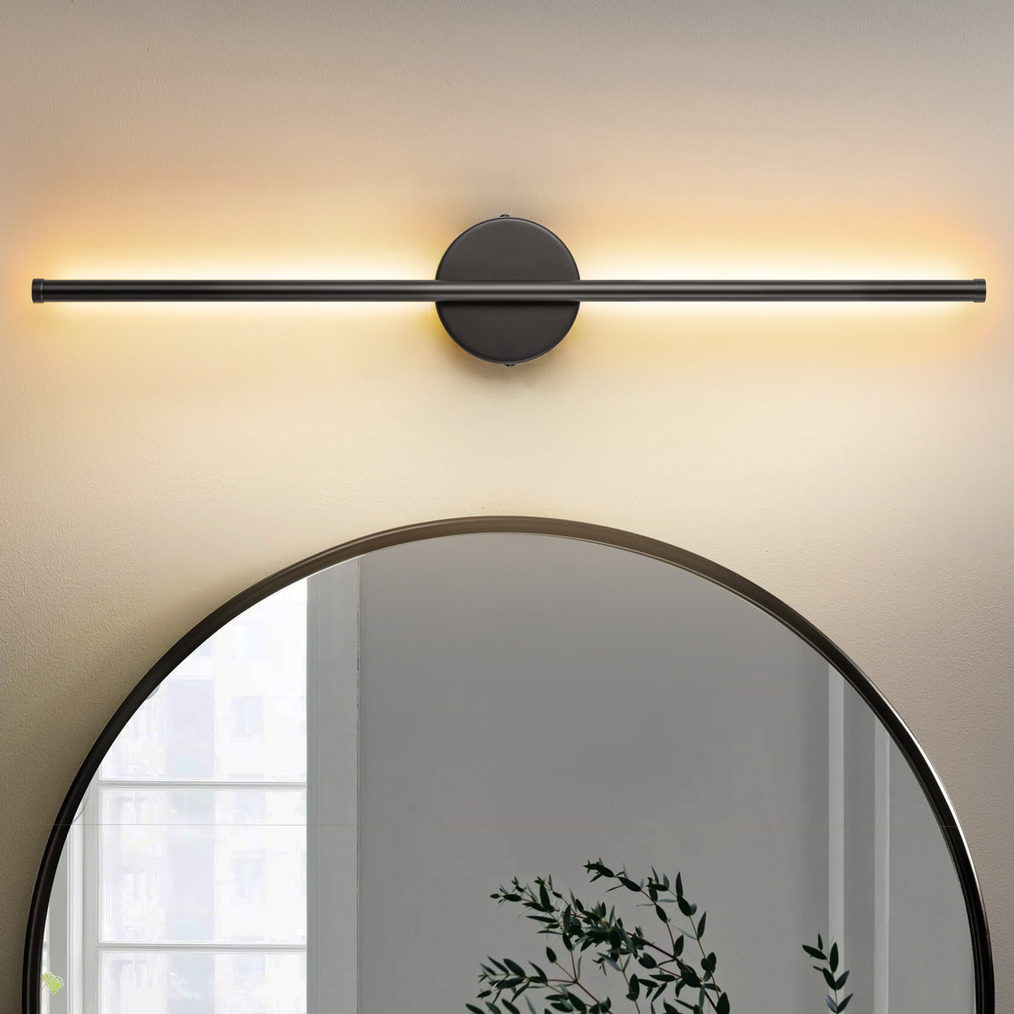 Rennnsan WS810161648 Aidan 27.5-in 1 -Light Matte Black Integrated LED Modern/contemporary Vanity light