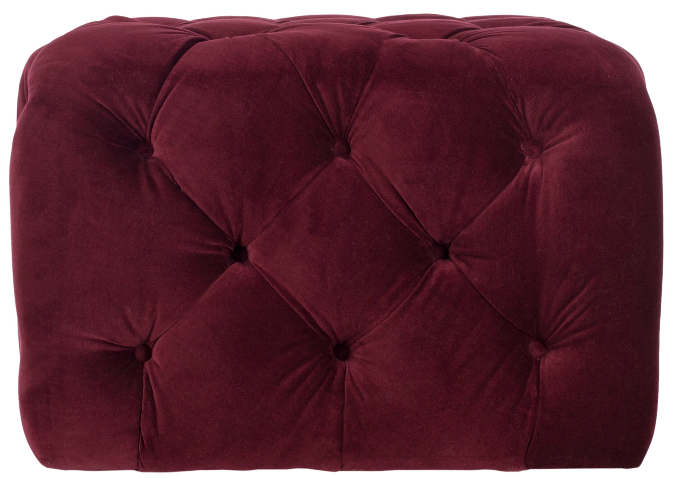 Safavieh MCR4635A Kenan Modern Bordeaux Ottoman