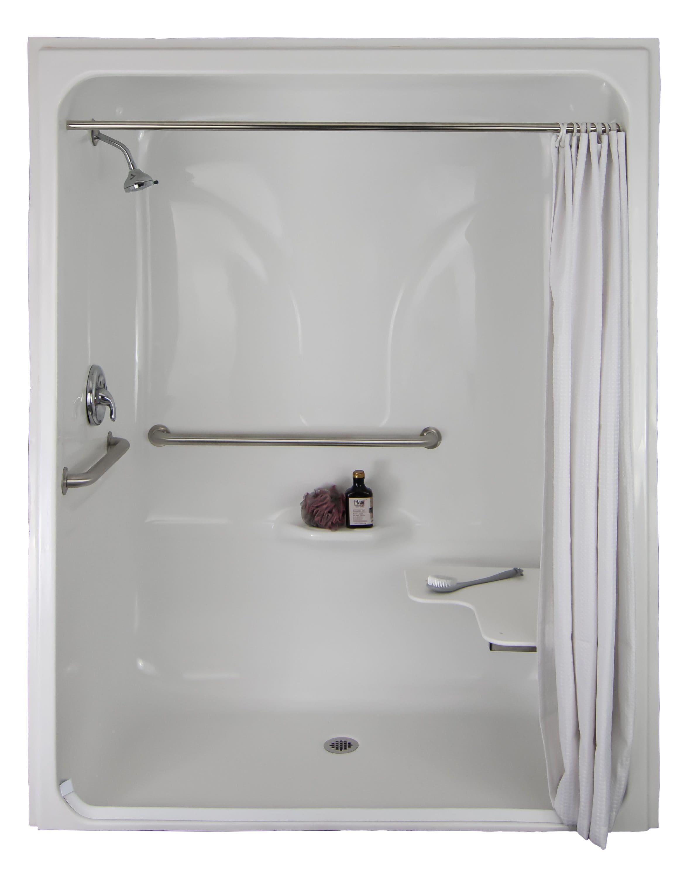 Vanleer 63 x 34 AcrylX Alcove Center Drain One-Piece Shower in