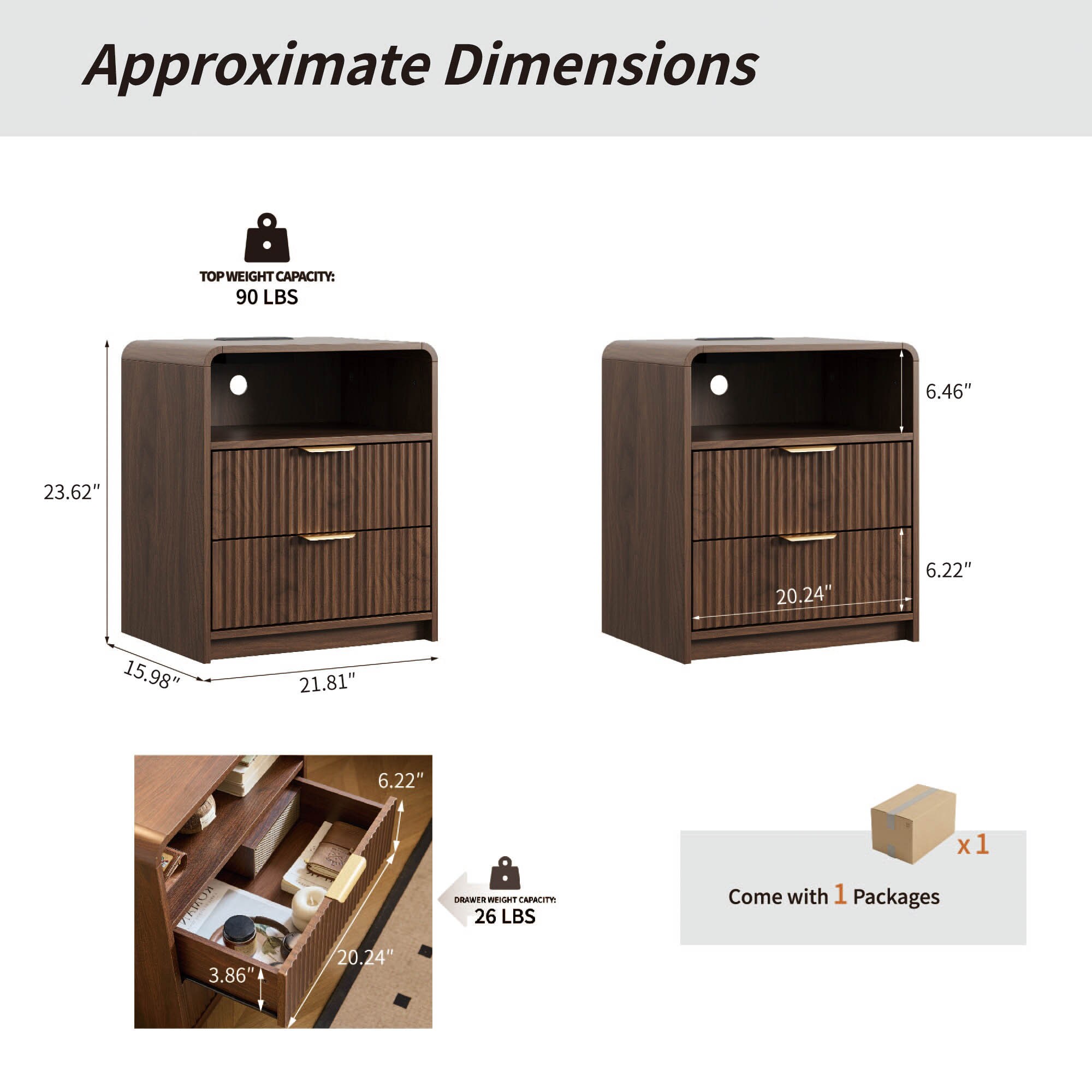 Angel Sar ZBH02ND0513-FWT-SET nightstands - View #7