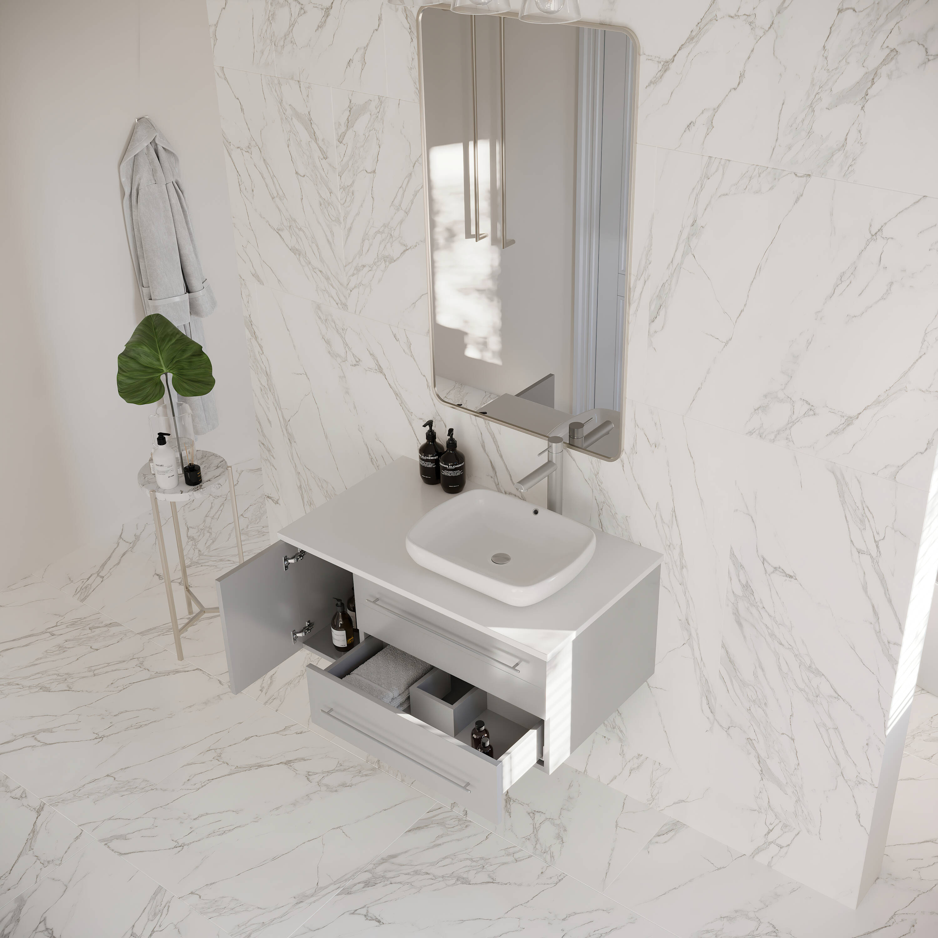 Fresca FCB6136GR-VSL-R-CWHV Bath-Vanity-Combo - View #3