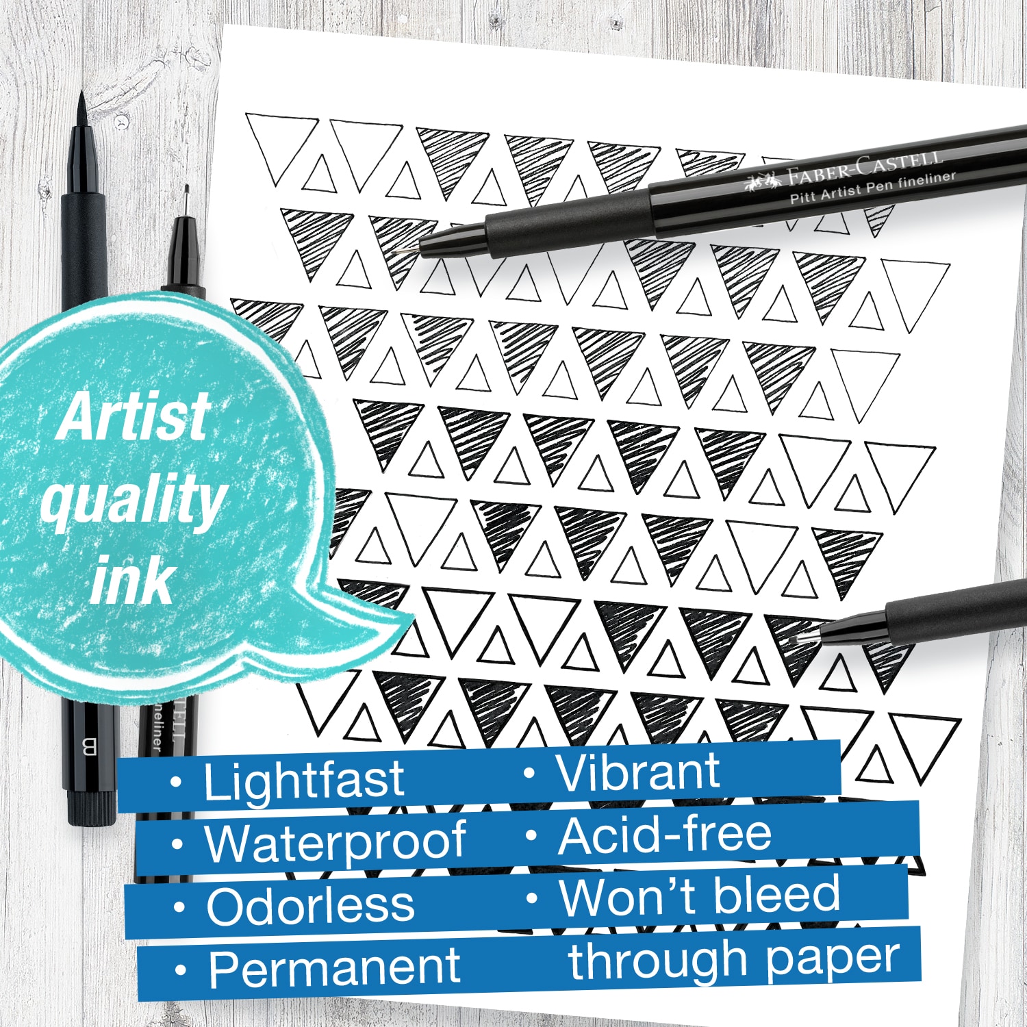  Faber-Castell Pitt Artist Pens Essential Set - 4 Black