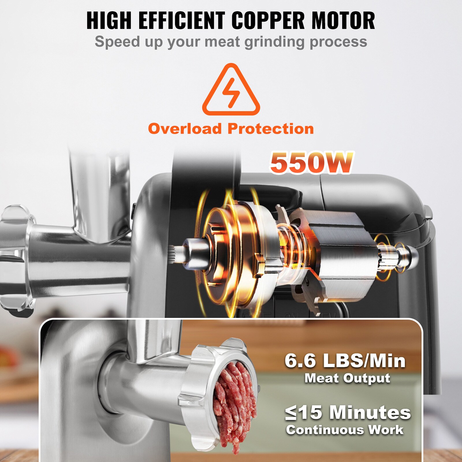 VEVOR SCDDJRJ550W407340V1 Meat-Grinders - View #3